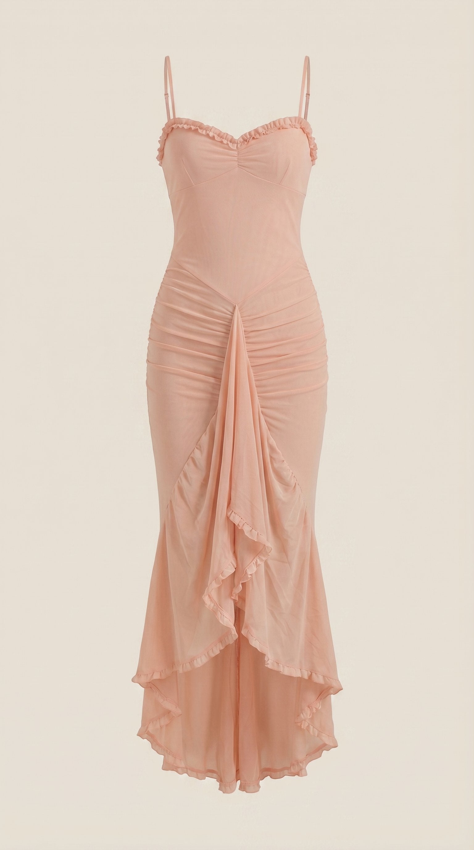 Damen Abendkleid asymmetrische Rüschen | Maxi View 15