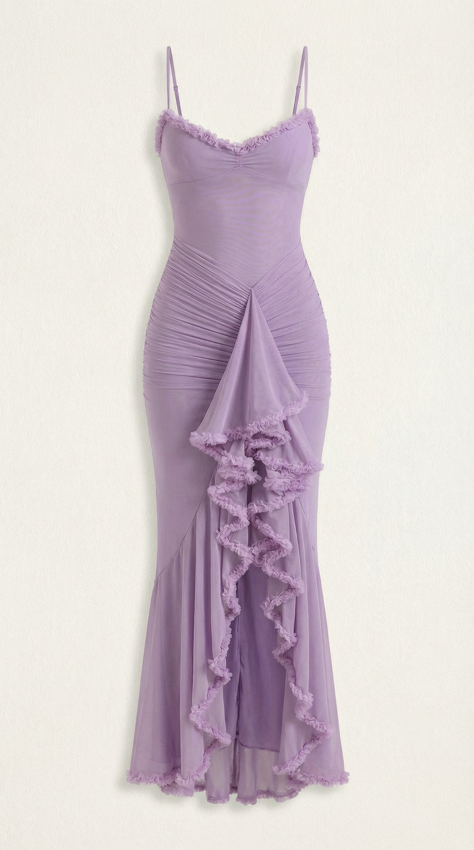 Damen Abendkleid asymmetrische Rüschen | Maxi View 25