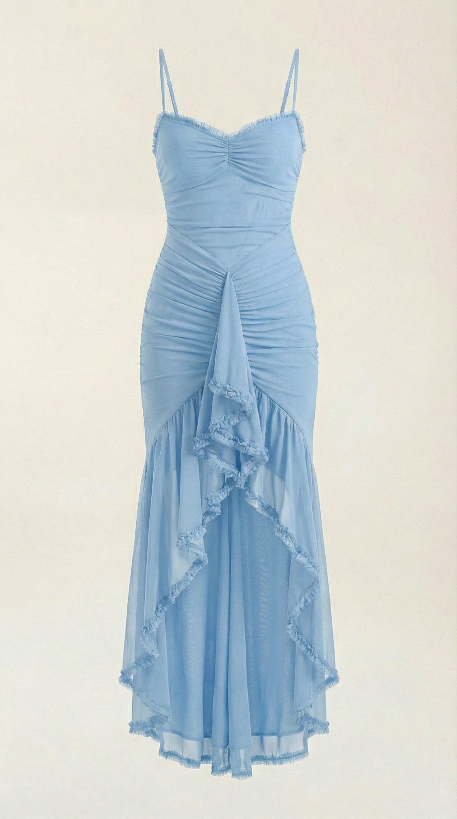 Damen Abendkleid asymmetrische Rüschen | Maxi View 30