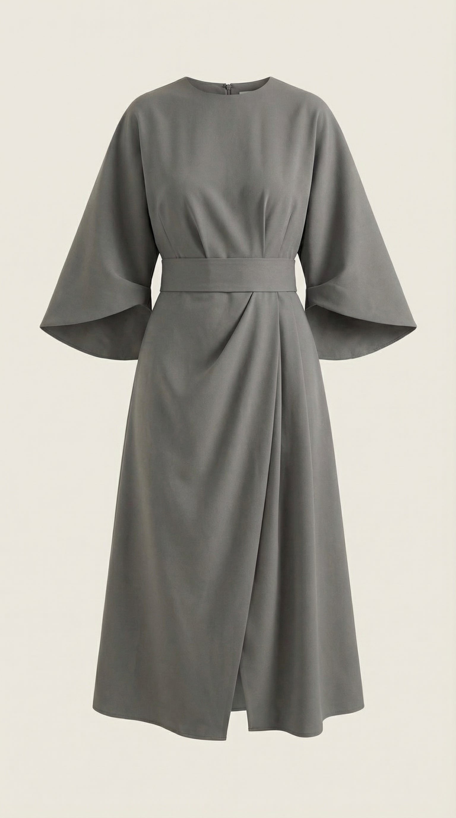 Damen Ballonärmel Midikleid | Taillengürtel View 40