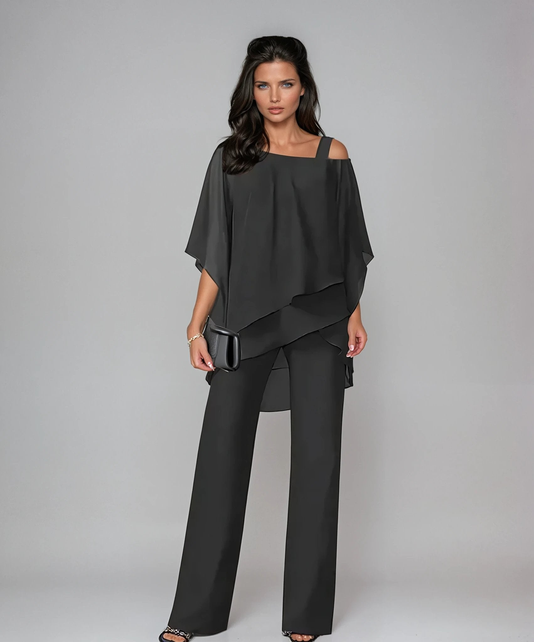 Damen Cold-Shoulder Ensemble | Zweiteilig Front