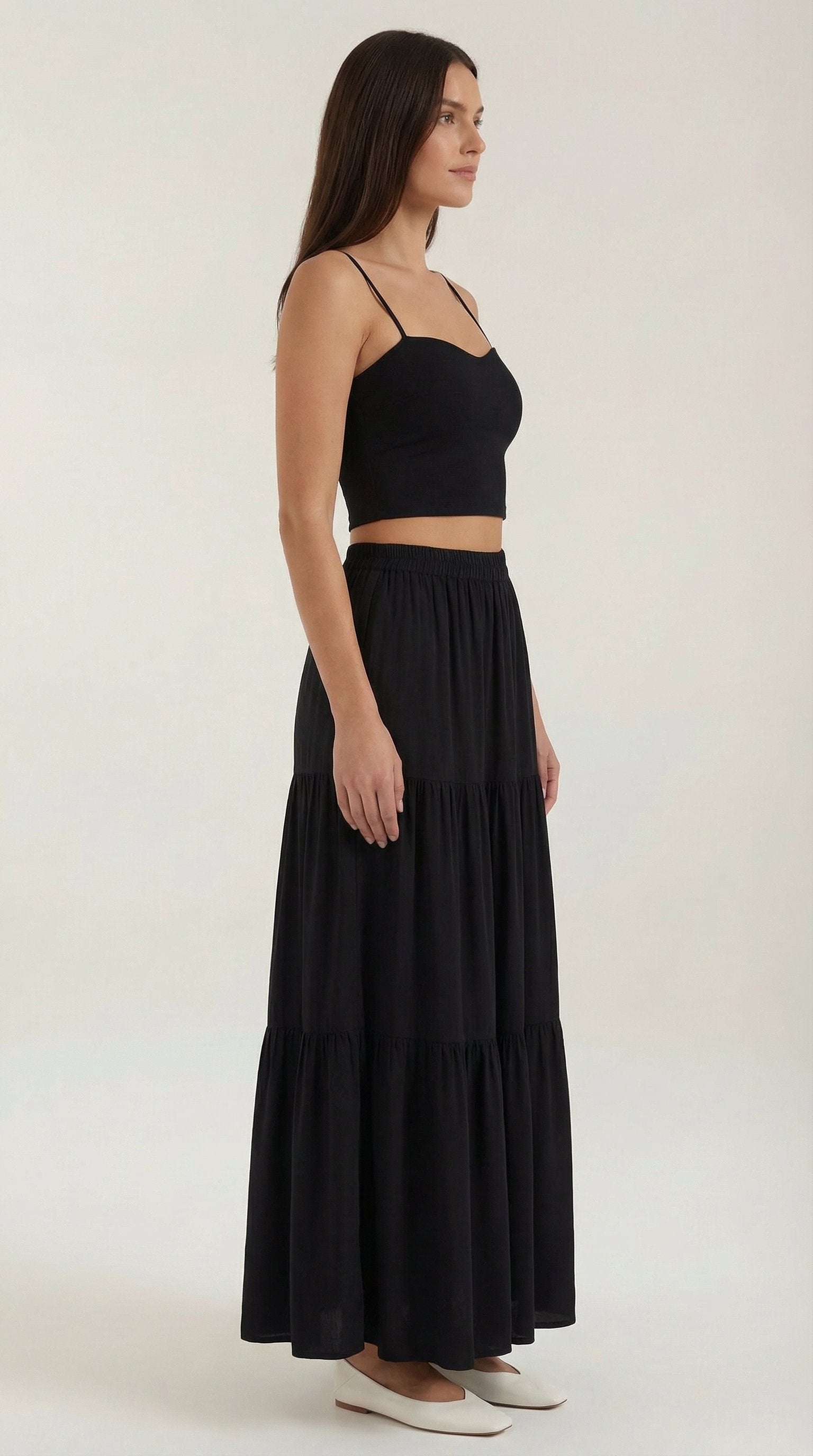 Damen Crop-Top Rüschen | Herzausschnitt Lifestyle