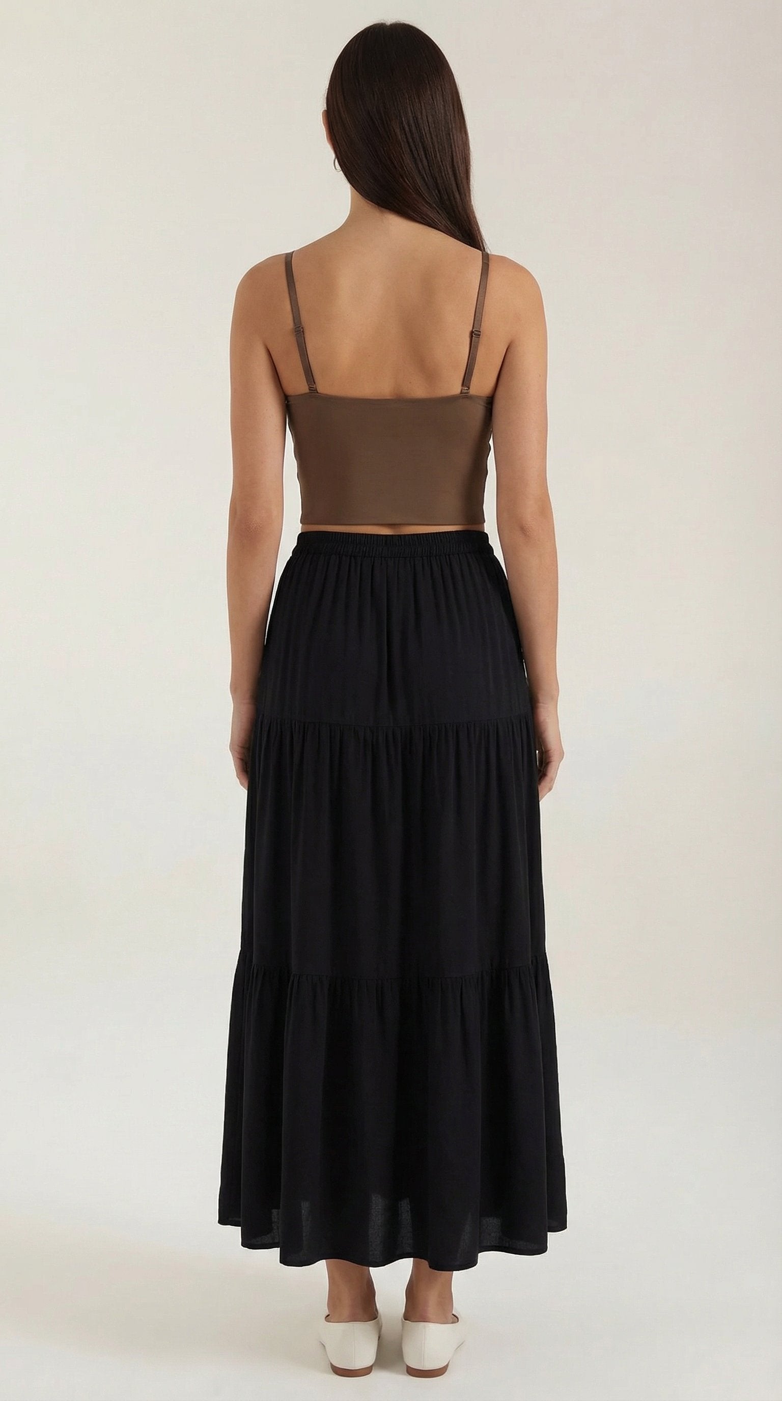 Damen Crop-Top Rüschen | Herzausschnitt Side