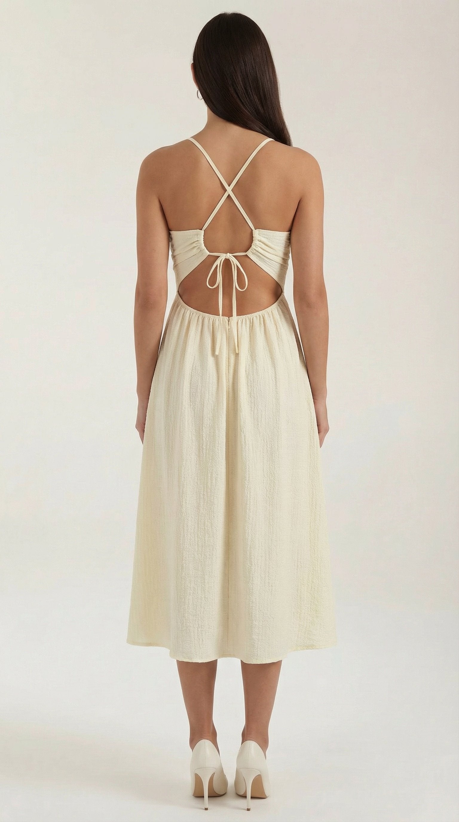 Damen Cutout Midikleid | Neckholder Side