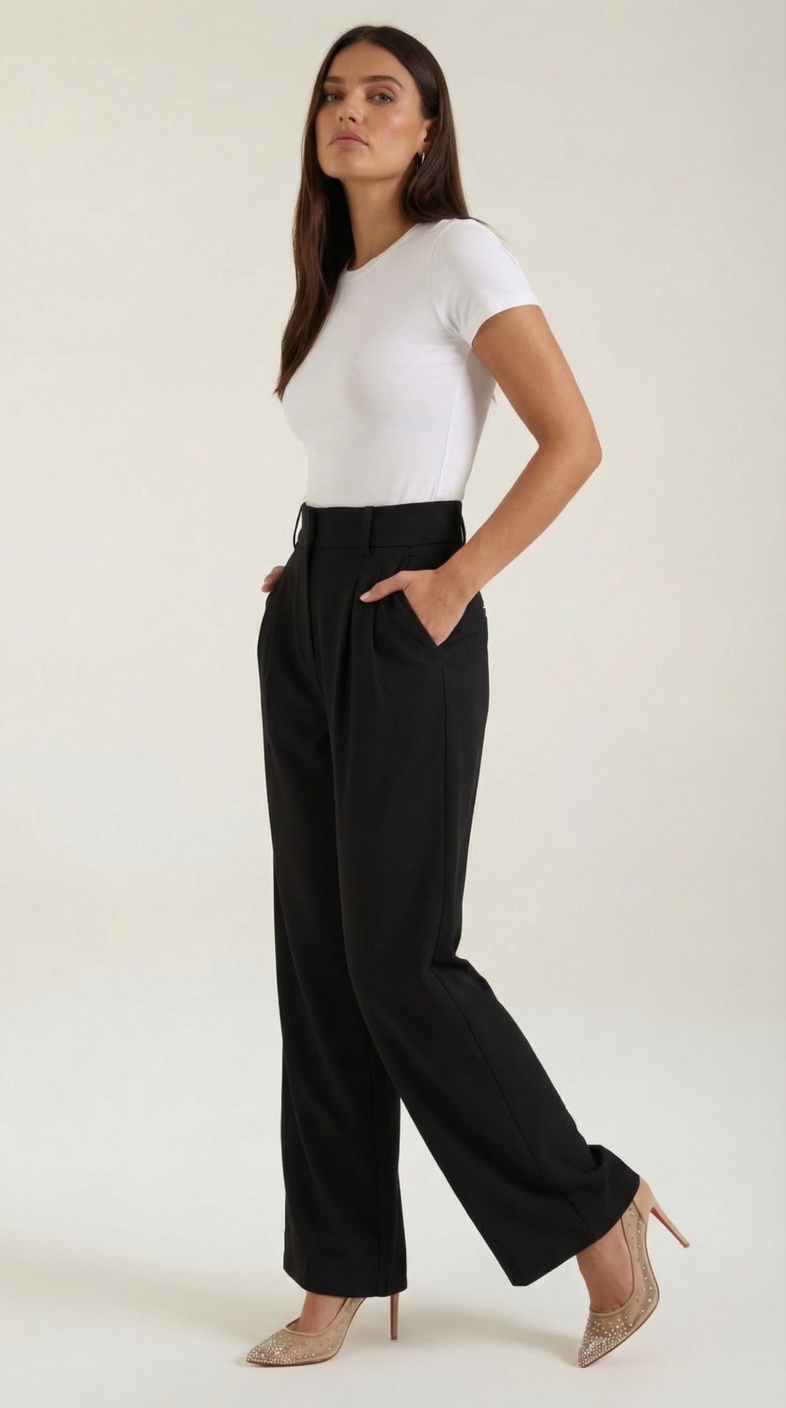 Damen Hose weites Bein | Hohe Taille View 12