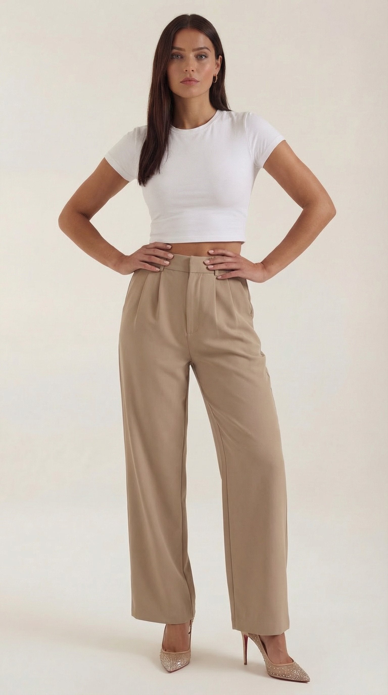Damen Hose weites Bein | Hohe Taille View 26