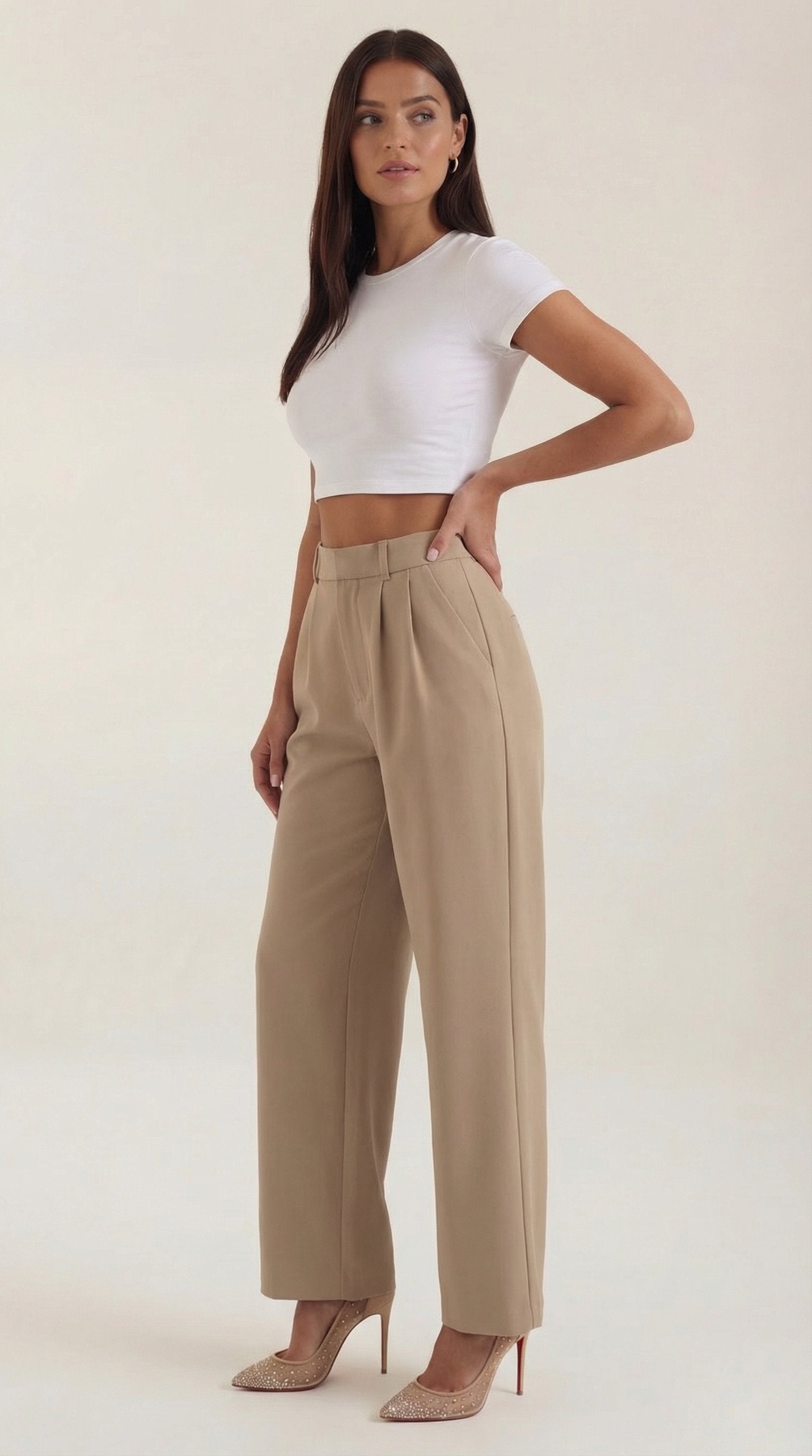 Damen Hose weites Bein | Hohe Taille View 27