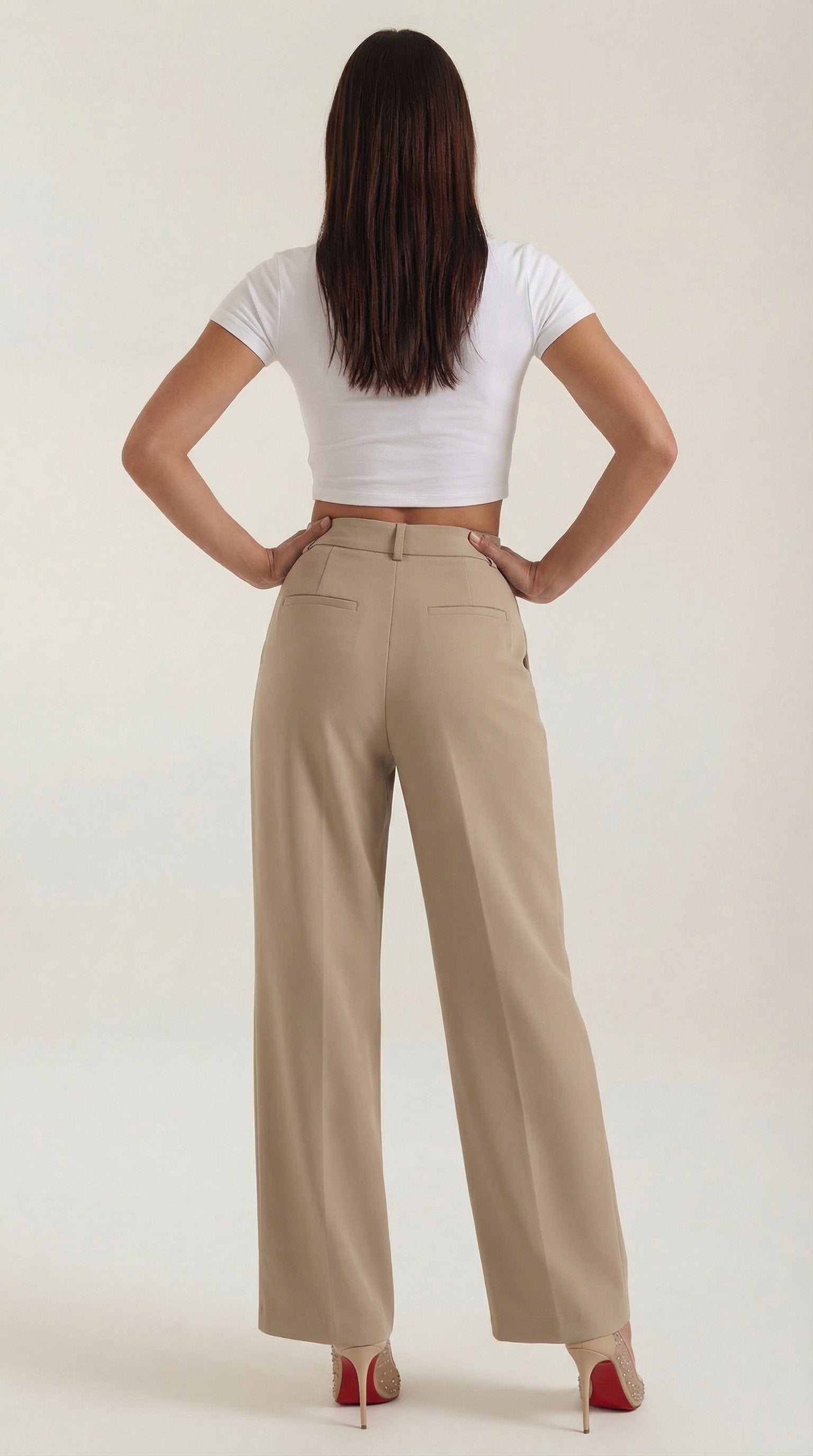 Damen Hose weites Bein | Hohe Taille View 29