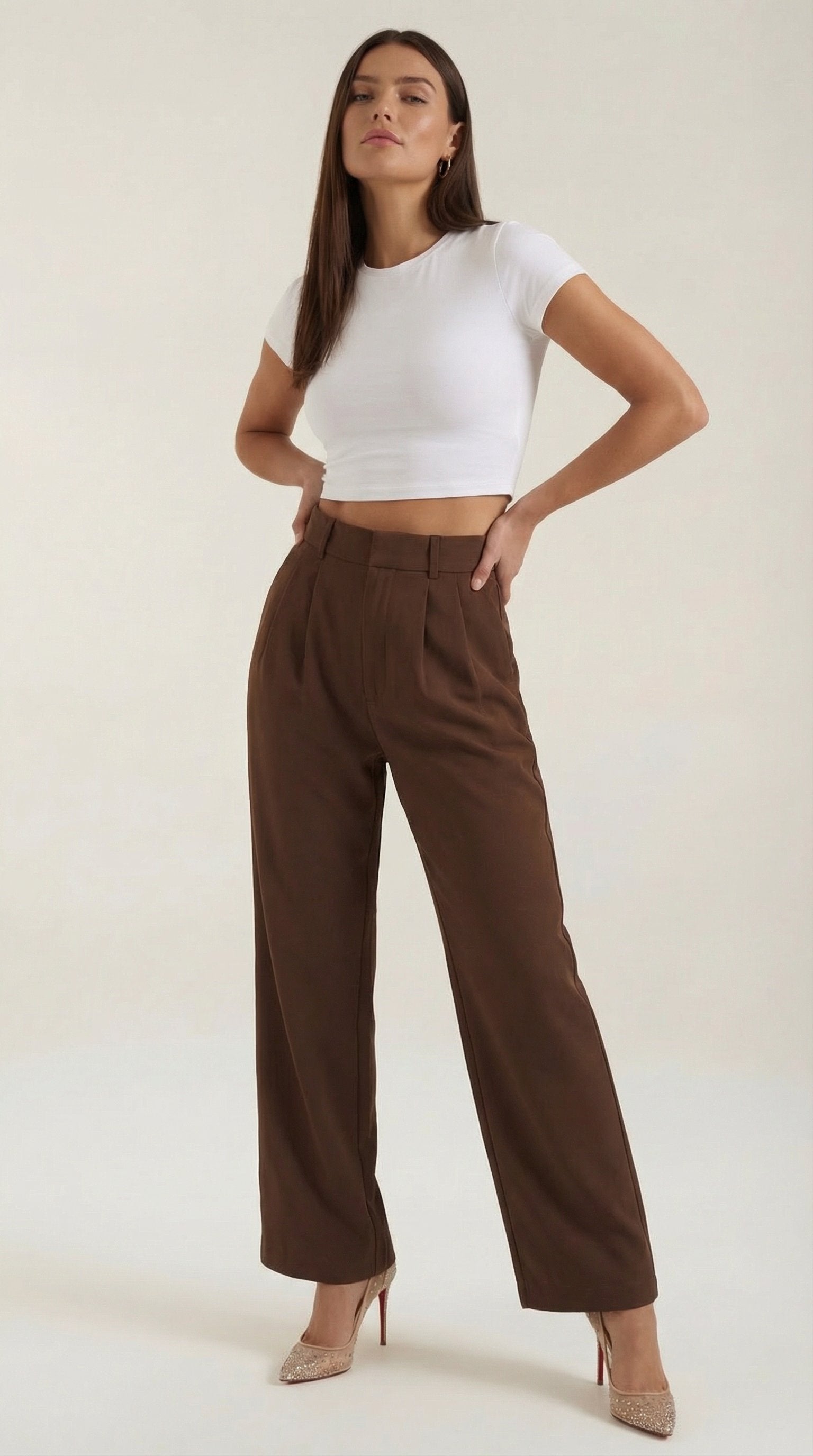 Damen Hose weites Bein | Hohe Taille View 31