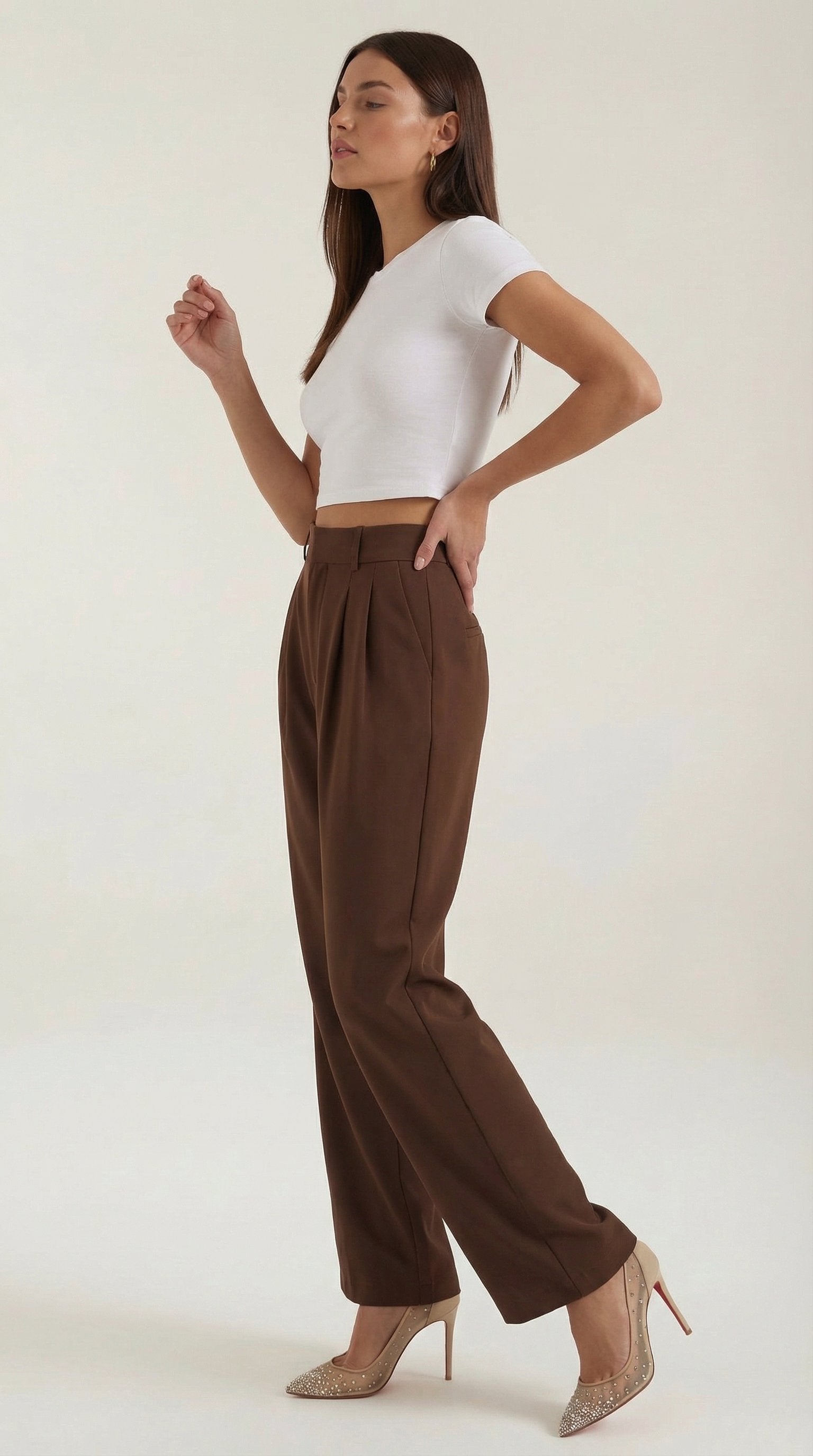 Damen Hose weites Bein | Hohe Taille View 32