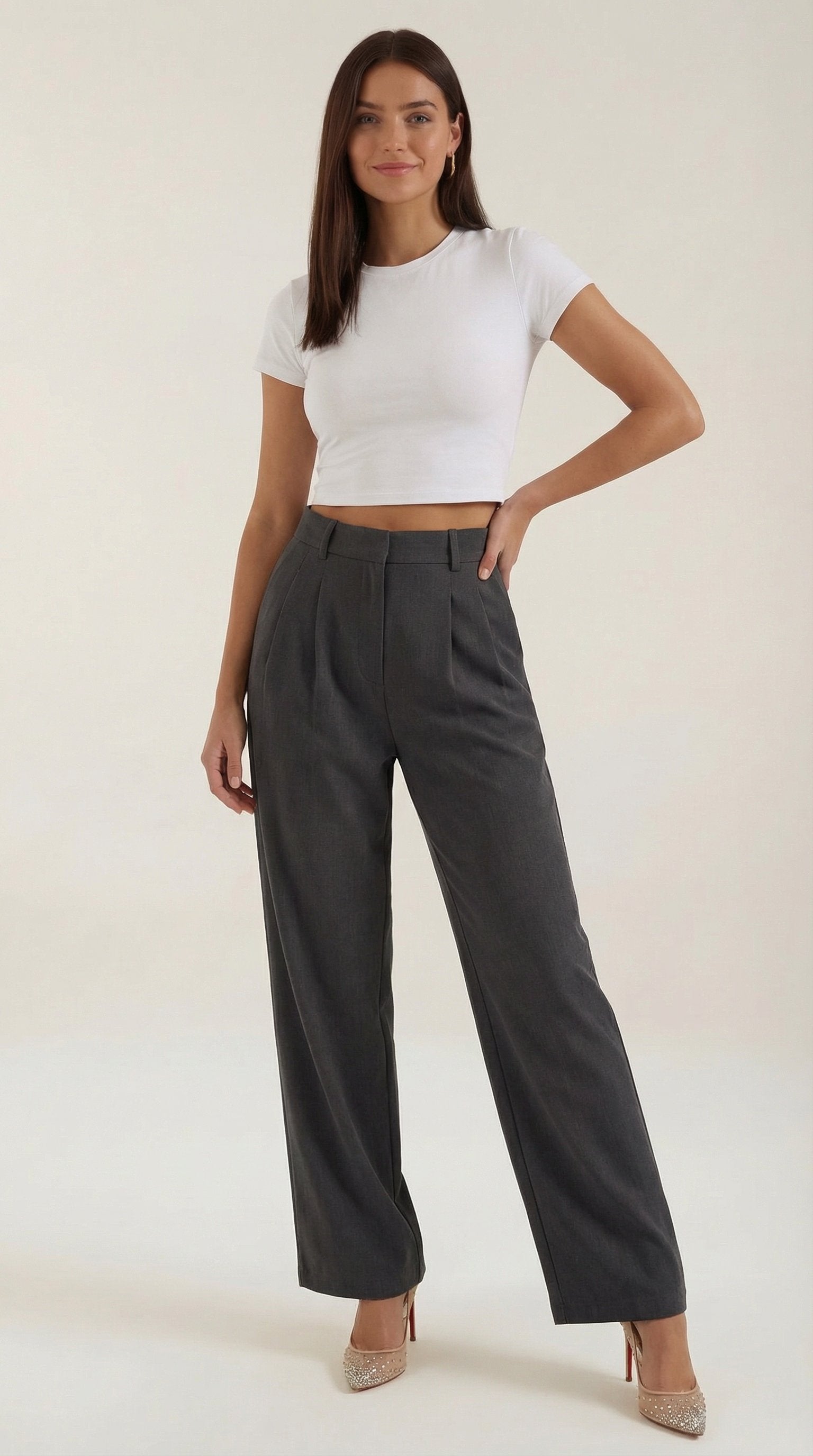 Damen Hose weites Bein | Hohe Taille View 36