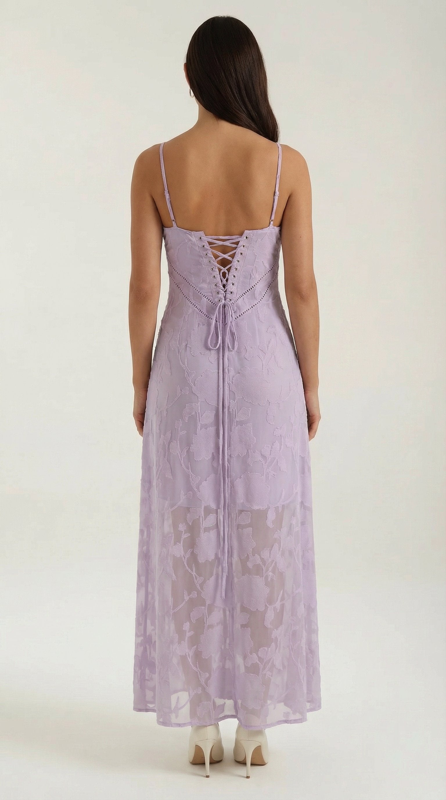 Damen Jacquard Maxikleid | Blumenstickerei View 14