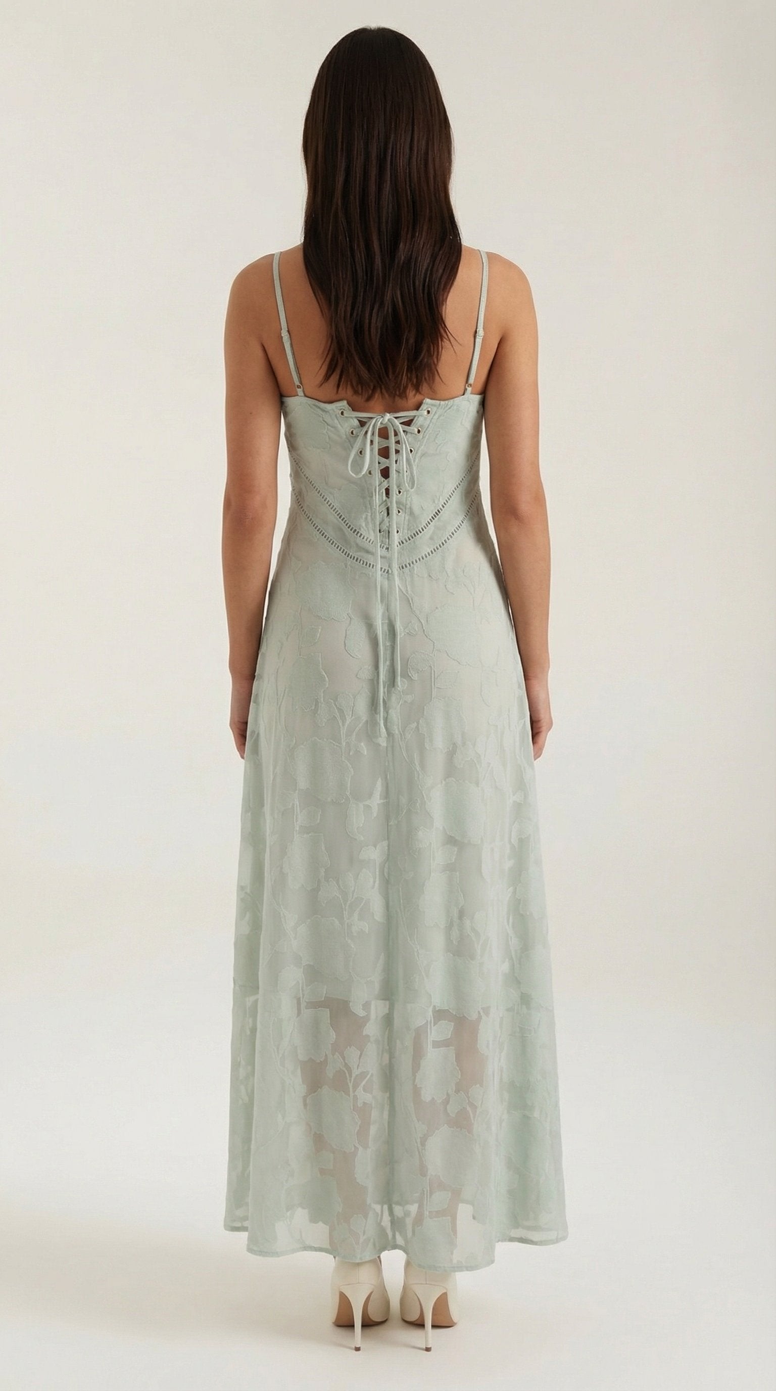 Damen Jacquard Maxikleid | Blumenstickerei View 19