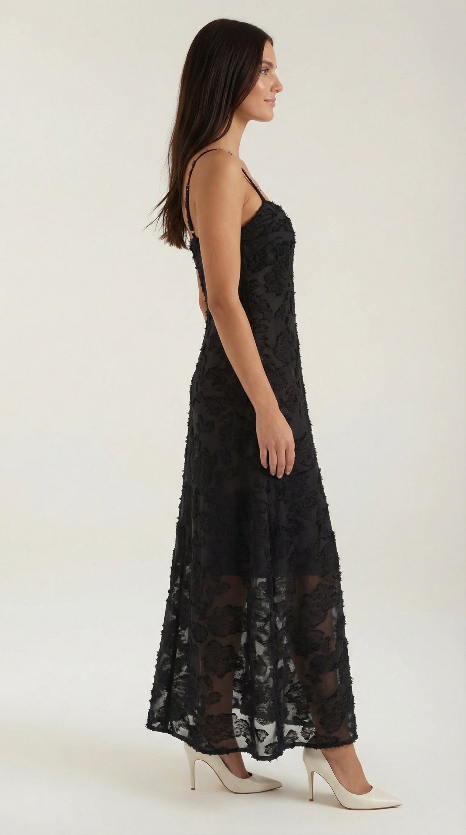 Damen Jacquard Maxikleid | Blumenstickerei View 22