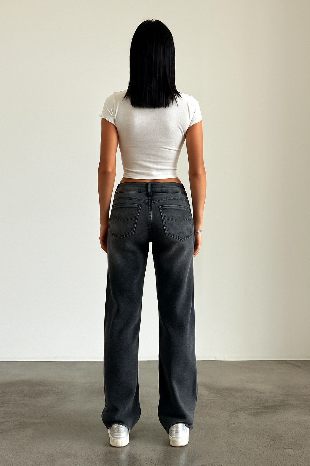 Damen jeans mittelhoher Bund weites Bein – Ansicht 5