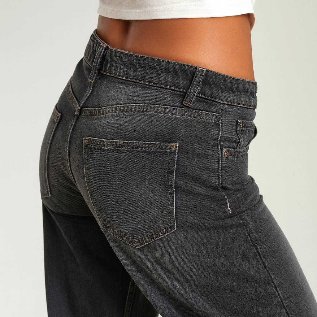 Damen jeans mittelhoher Bund weites Bein – Ansicht 6
