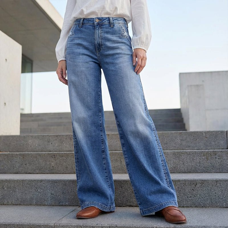 Damen Jeans weites Bein | Hochtailliert View 13