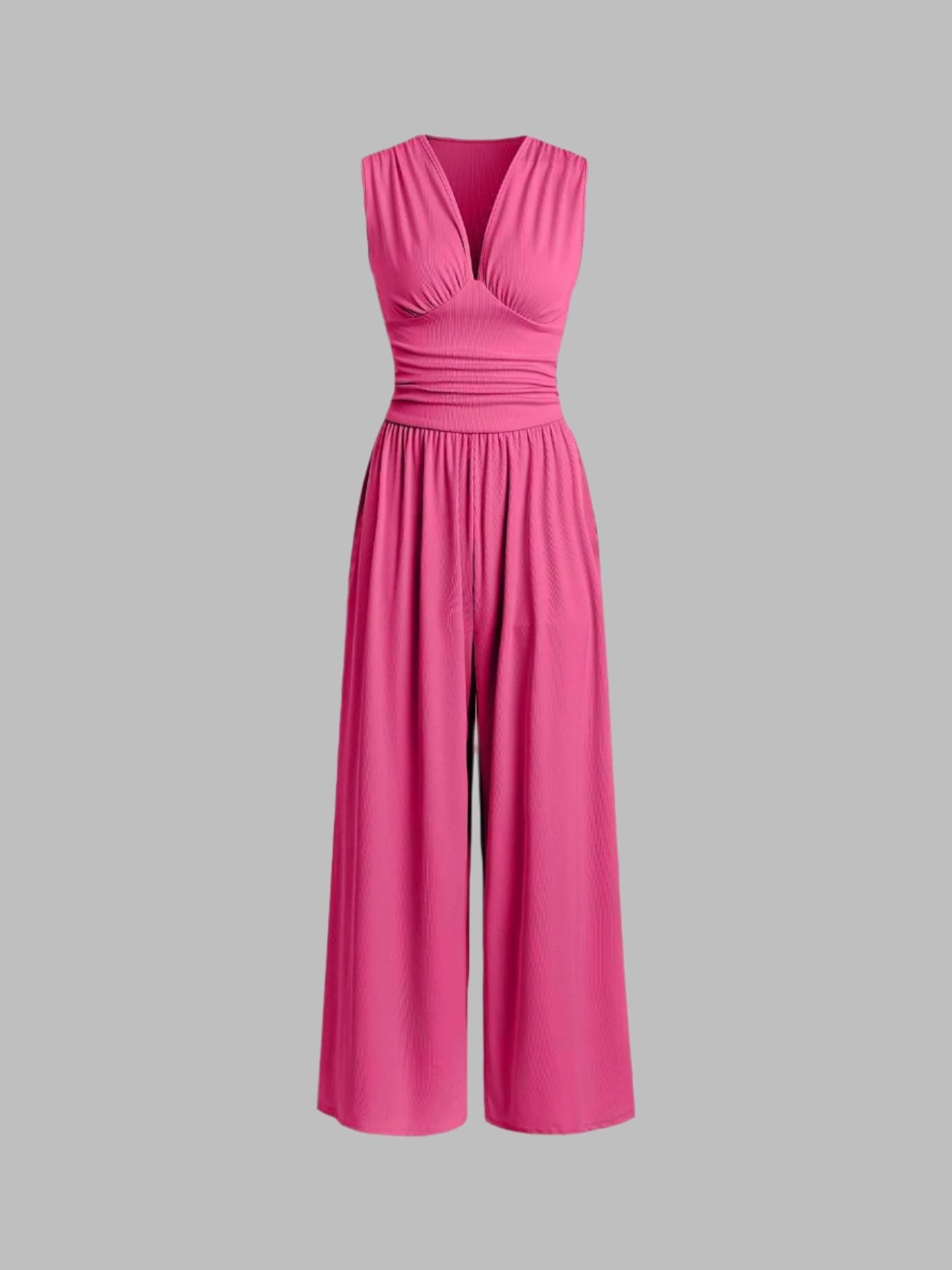 Damen Jumpsuit Tiefer V-Ausschnitt | Ärmellos Close Up