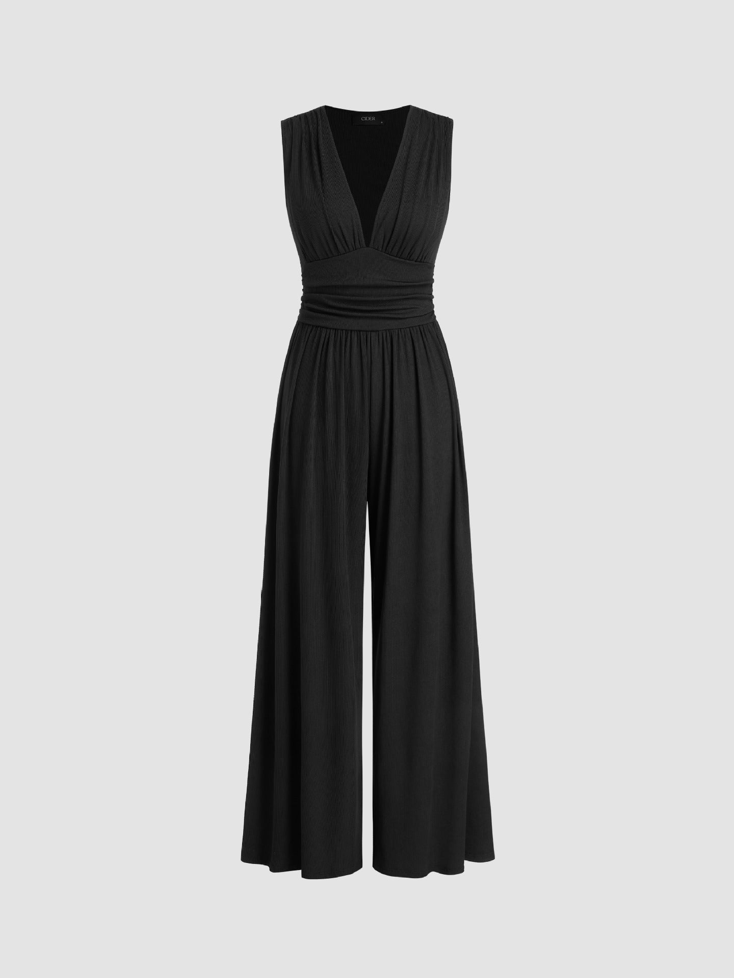 Damen Jumpsuit Tiefer V-Ausschnitt | Ärmellos Front