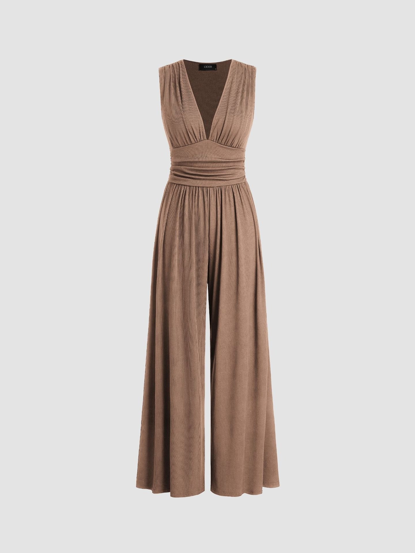 Damen Jumpsuit Tiefer V-Ausschnitt | Ärmellos Side