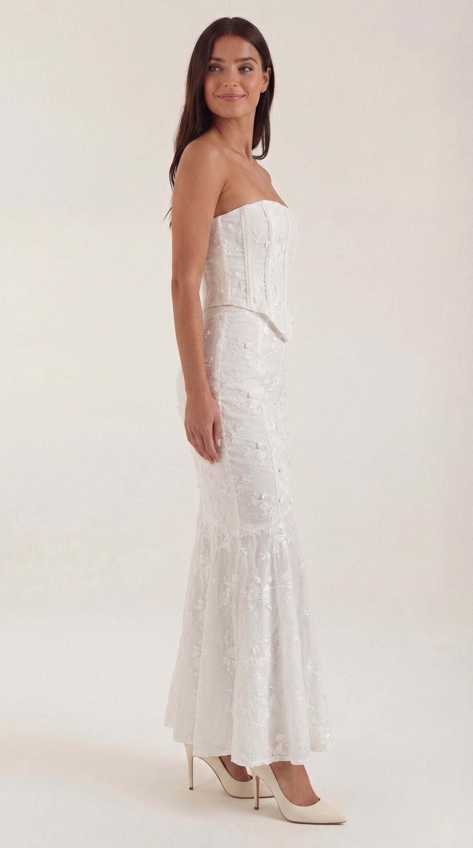 Damen Korsett Maxikleid | Meerjungfrau Front