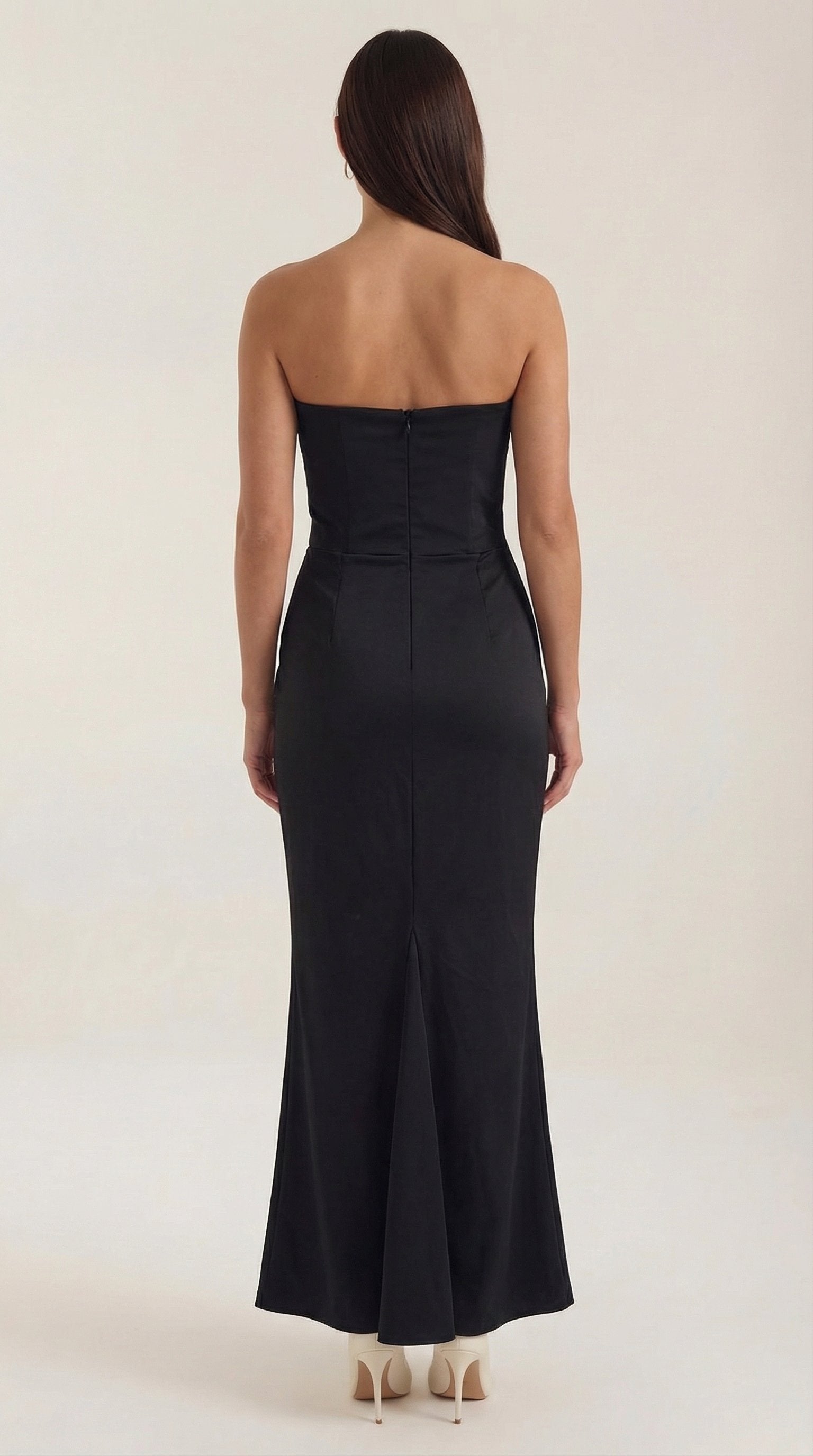 Damen Korsett Maxikleid Raffungen | Figurbetonend Side