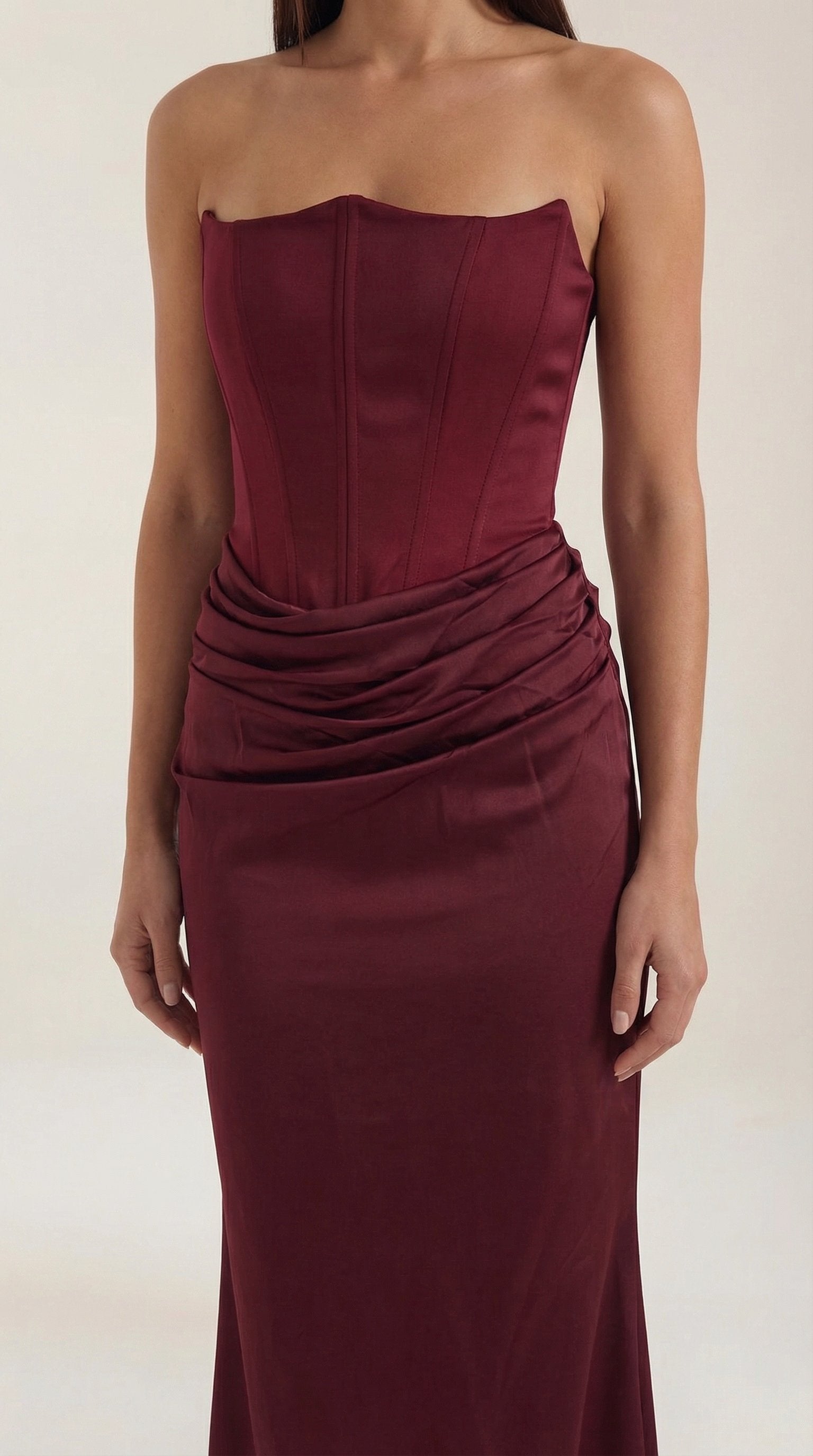 Damen Korsett Maxikleid Raffungen | Figurbetonend View 13