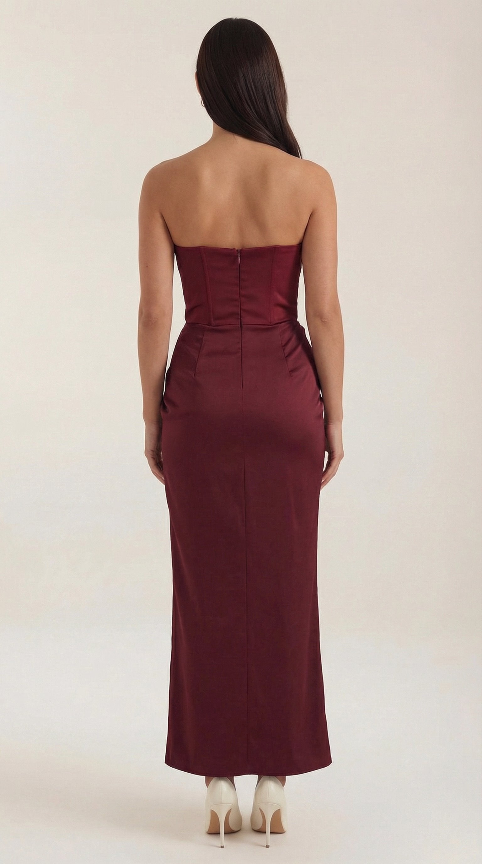 Damen Korsett Maxikleid Raffungen | Figurbetonend View 14