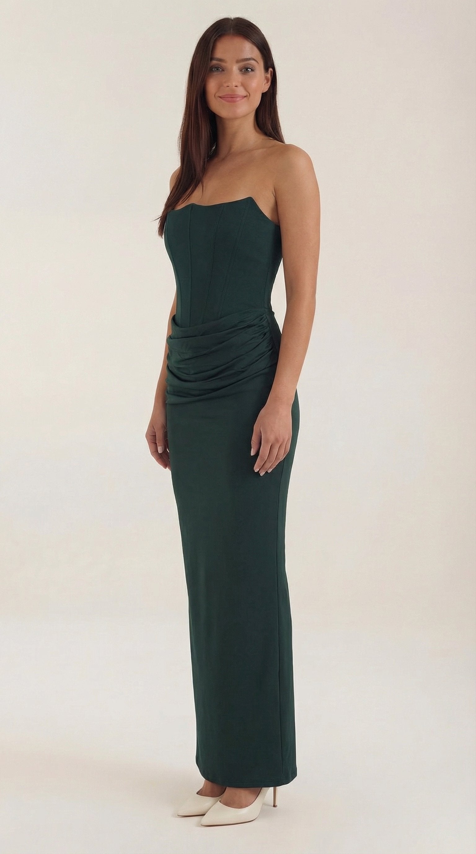 Damen Korsett Maxikleid Raffungen | Figurbetonend View 22