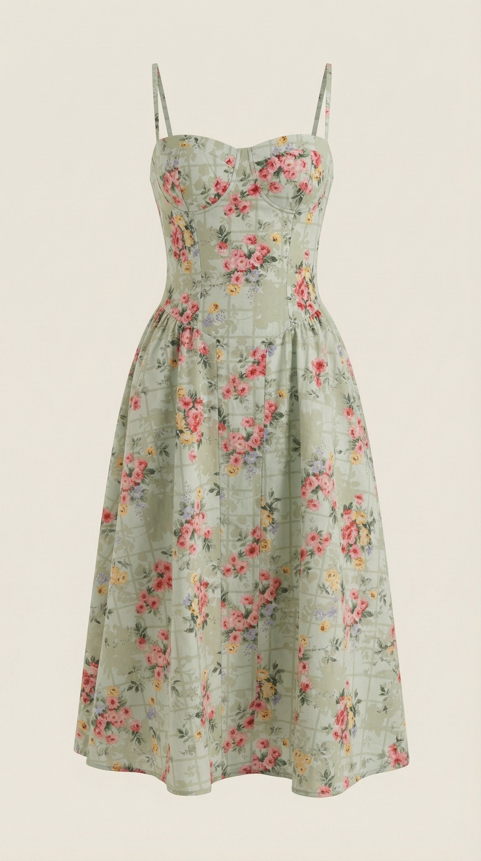 Damen Korsett Midikleid | Trägerkleid Back