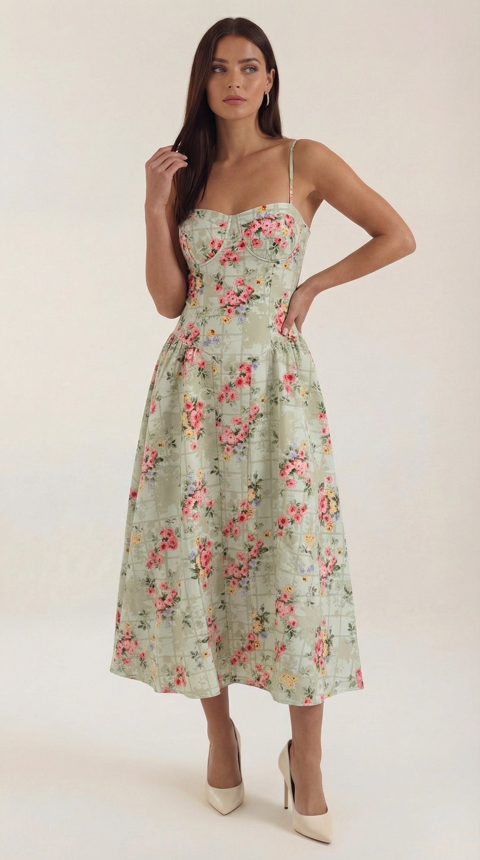 Damen Korsett Midikleid | Trägerkleid Hero