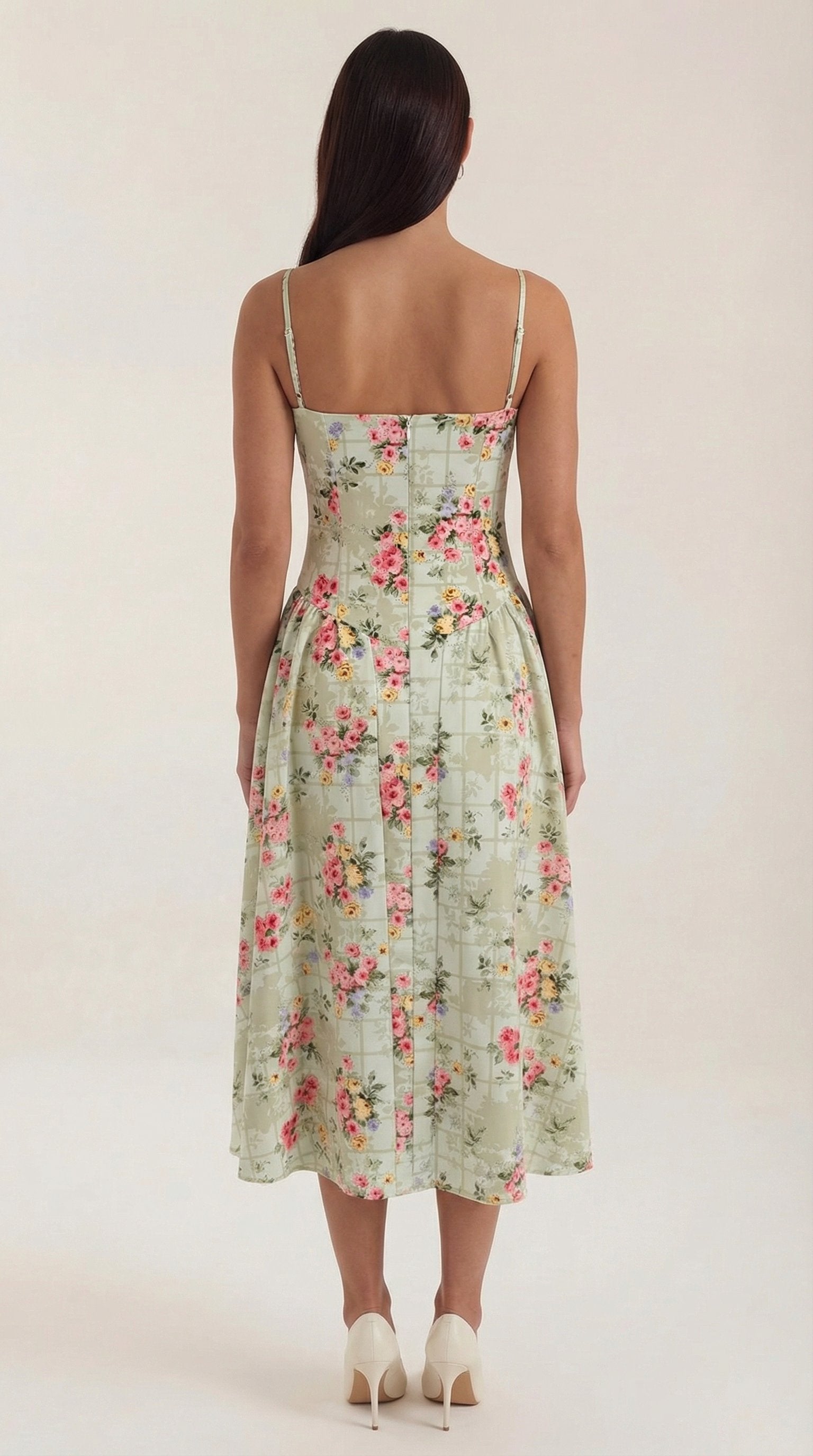 Damen Korsett Midikleid | Trägerkleid Side