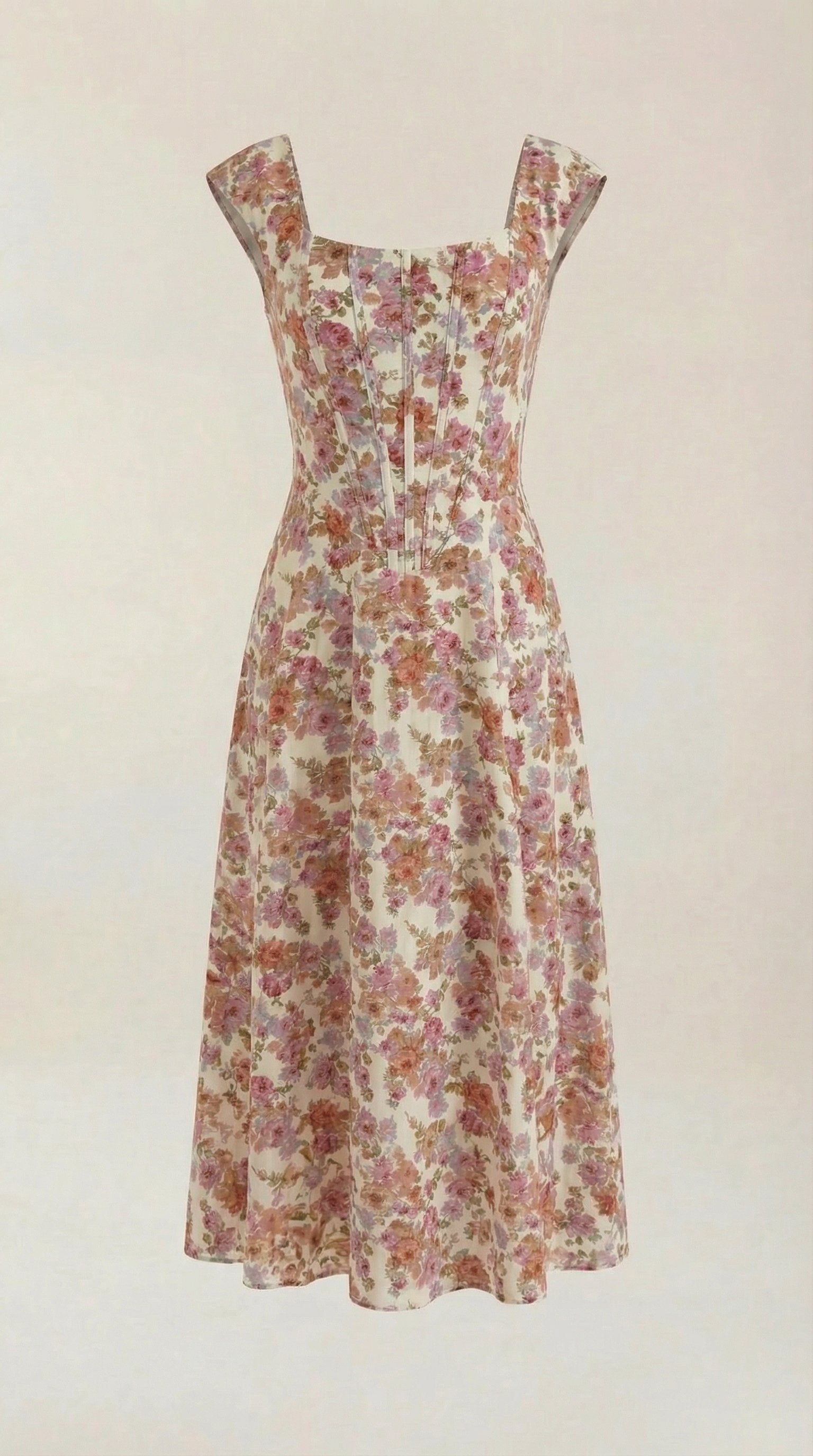 Damen Korsett Sommerkleid | Eckiger Ausschnitt Alternate