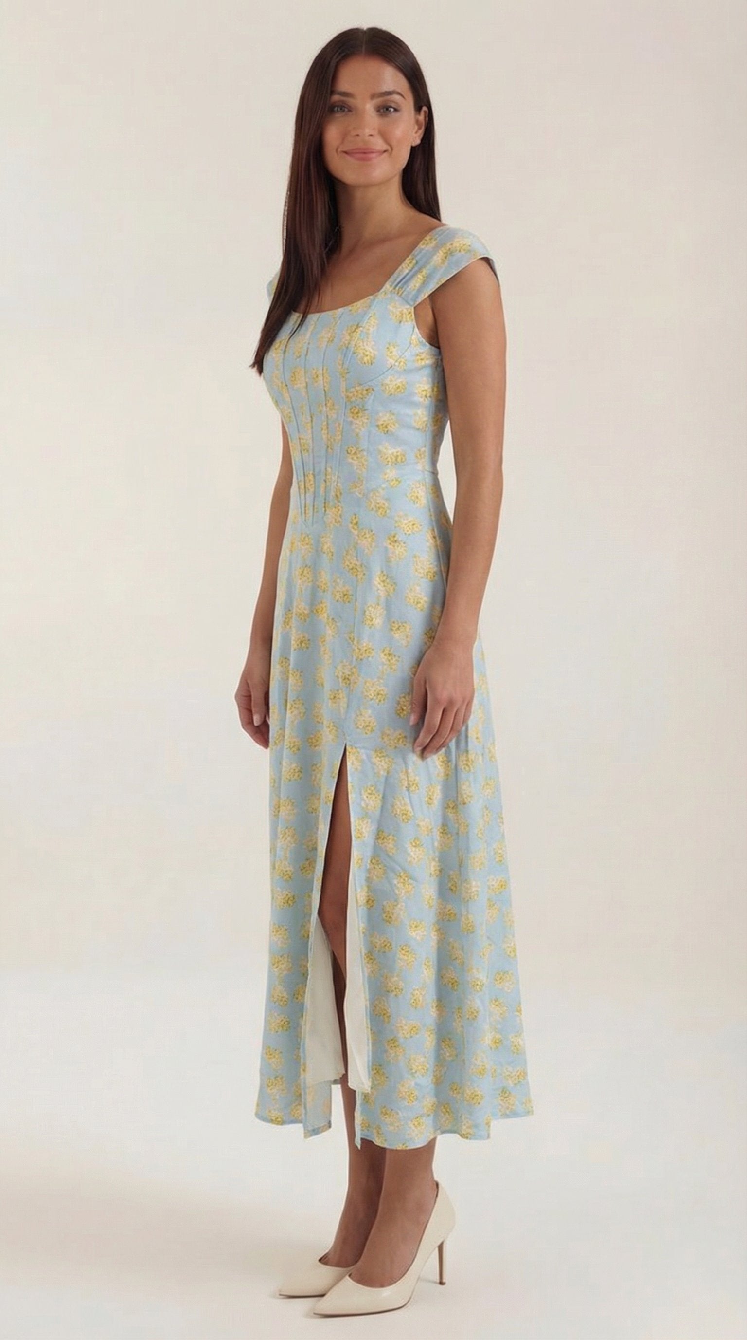 Damen Korsett Sommerkleid | Eckiger Ausschnitt View 12