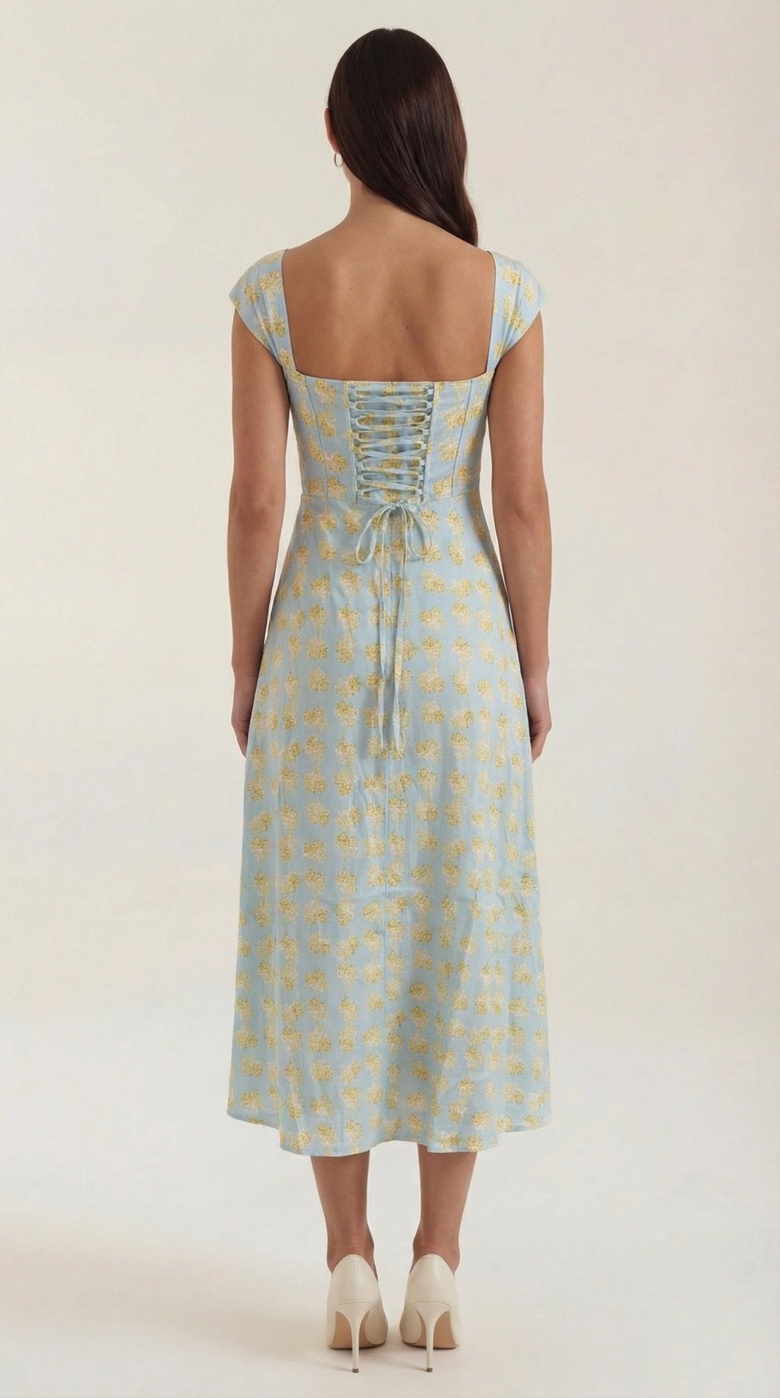 Damen Korsett Sommerkleid | Eckiger Ausschnitt View 14