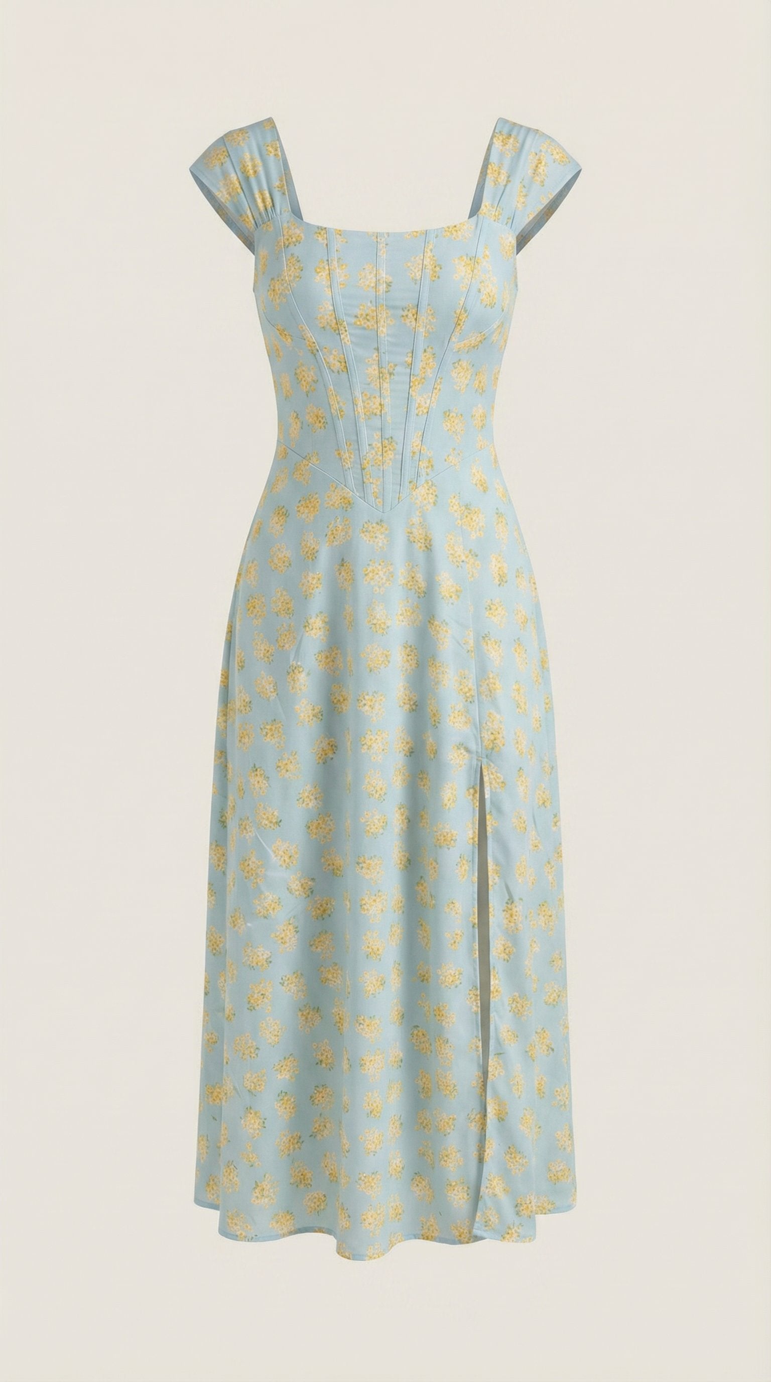 Damen Korsett Sommerkleid | Eckiger Ausschnitt View 15