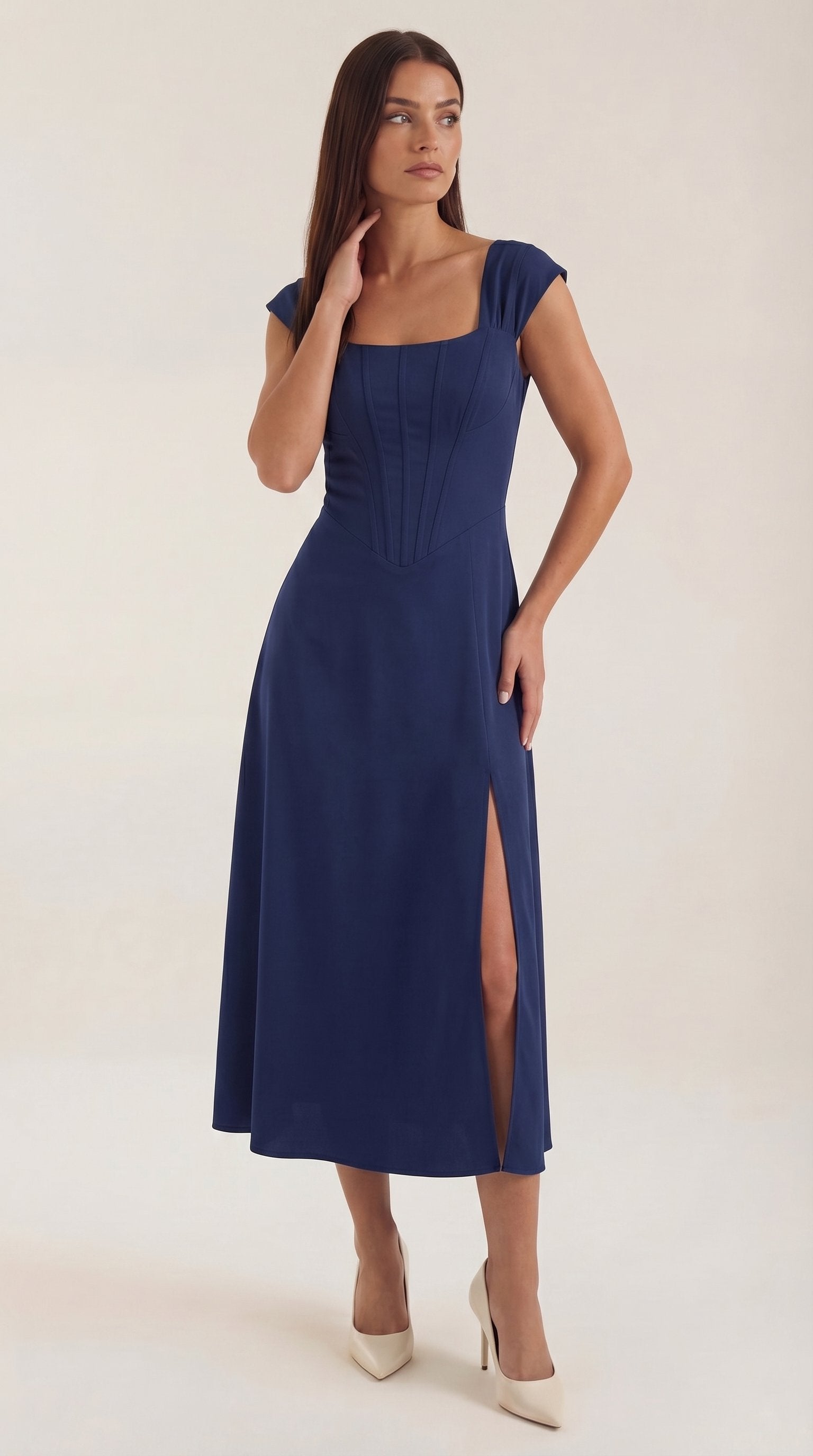 Damen Korsett Sommerkleid | Eckiger Ausschnitt View 16