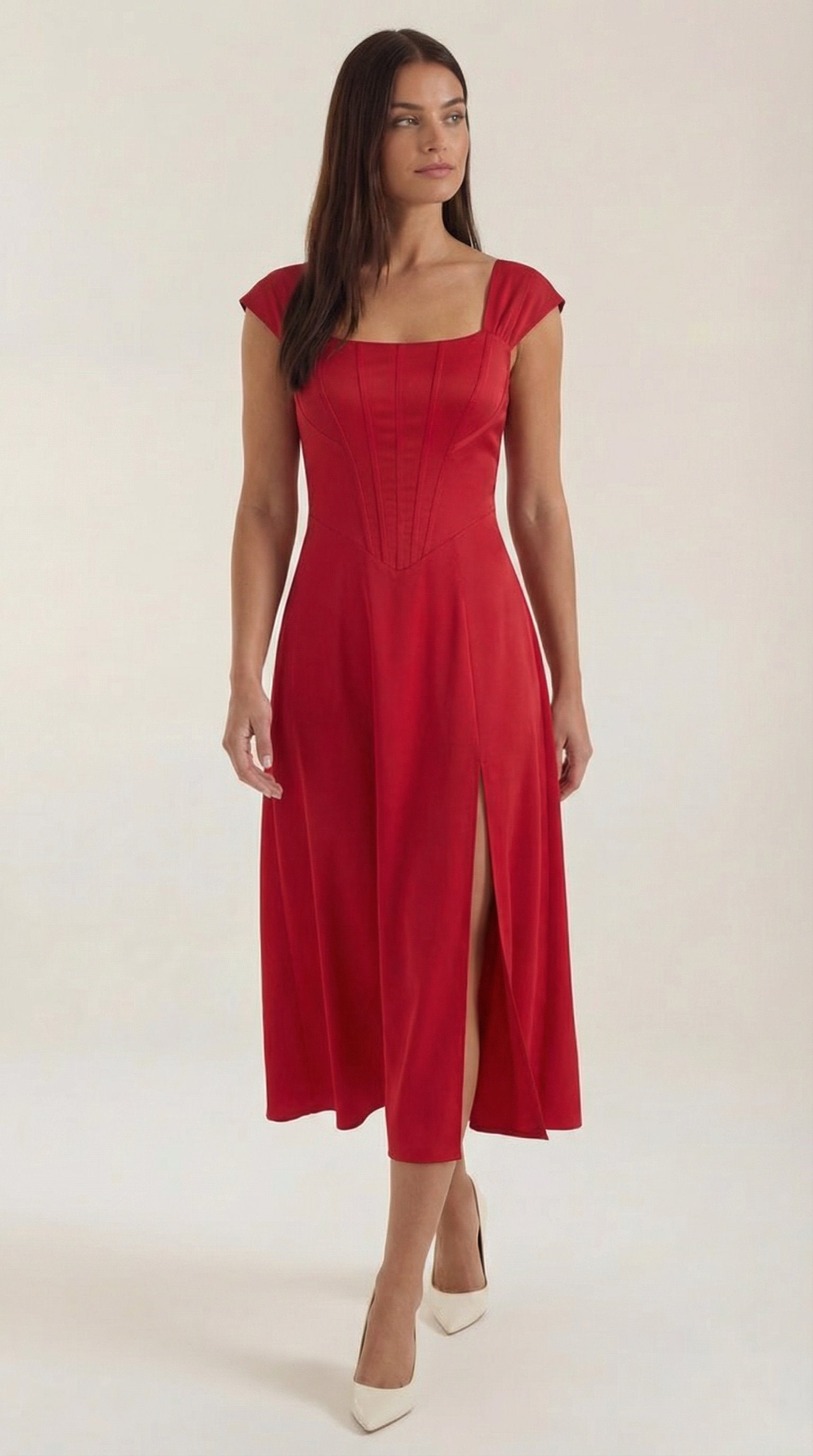 Damen Korsett Sommerkleid | Eckiger Ausschnitt View 21