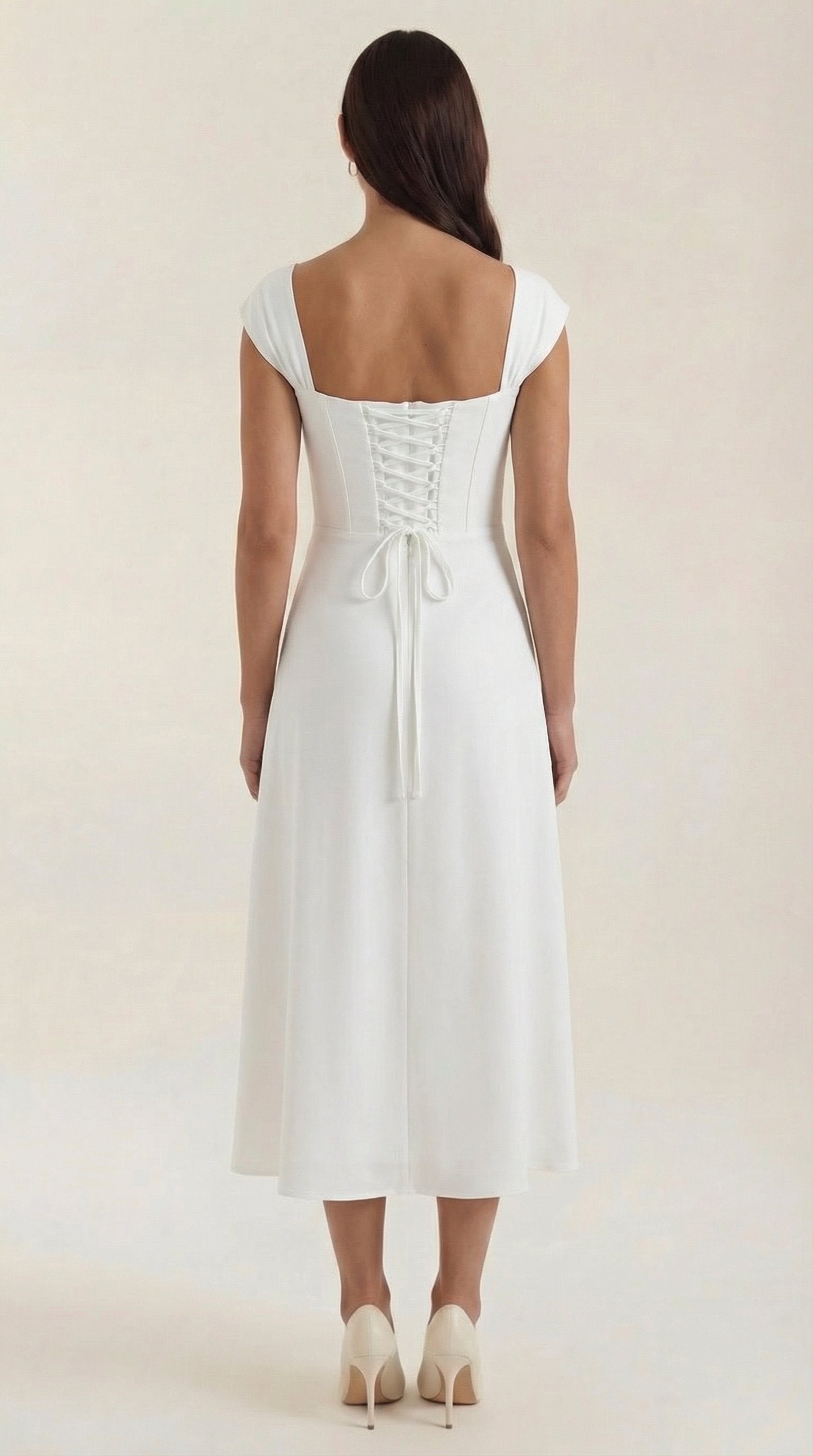 Damen Korsett Sommerkleid | Eckiger Ausschnitt View 34