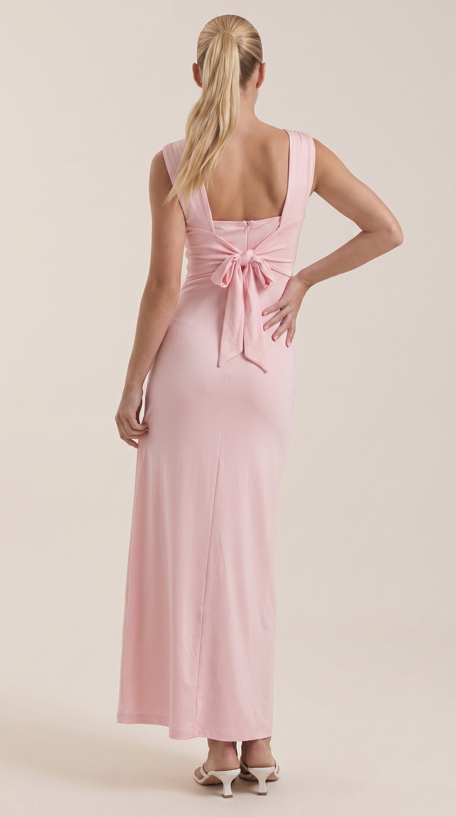 Damen Maxikleid Seitenschlitz | Gerafft Side