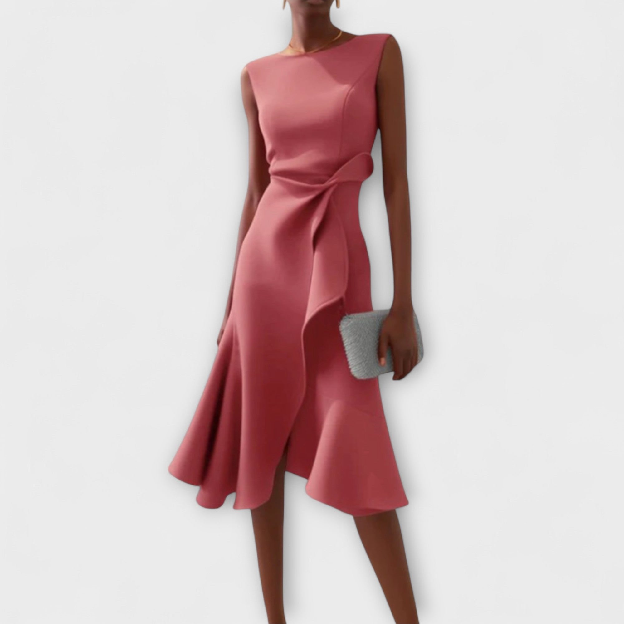 Damen Midikleid Asymmetrisch | Drapiert Side