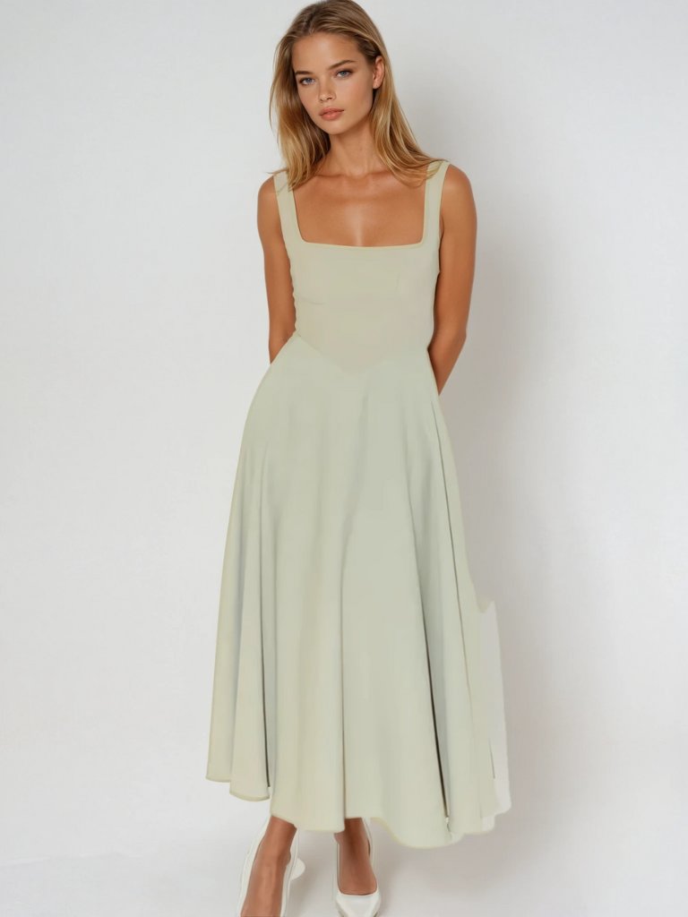 Damen Midikleid Carré-Ausschnitt | Klassisch Hero