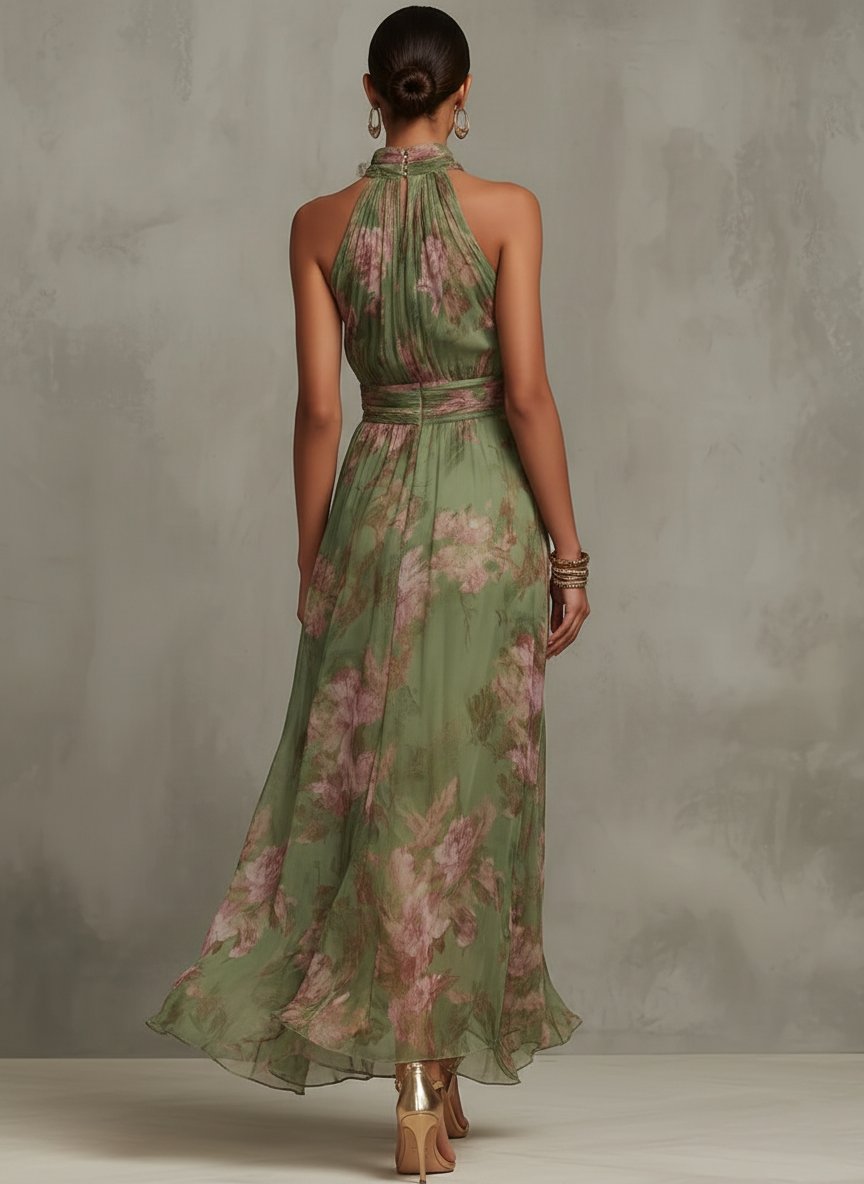 Damen Neckholder Blumenkleid | Sommer Front