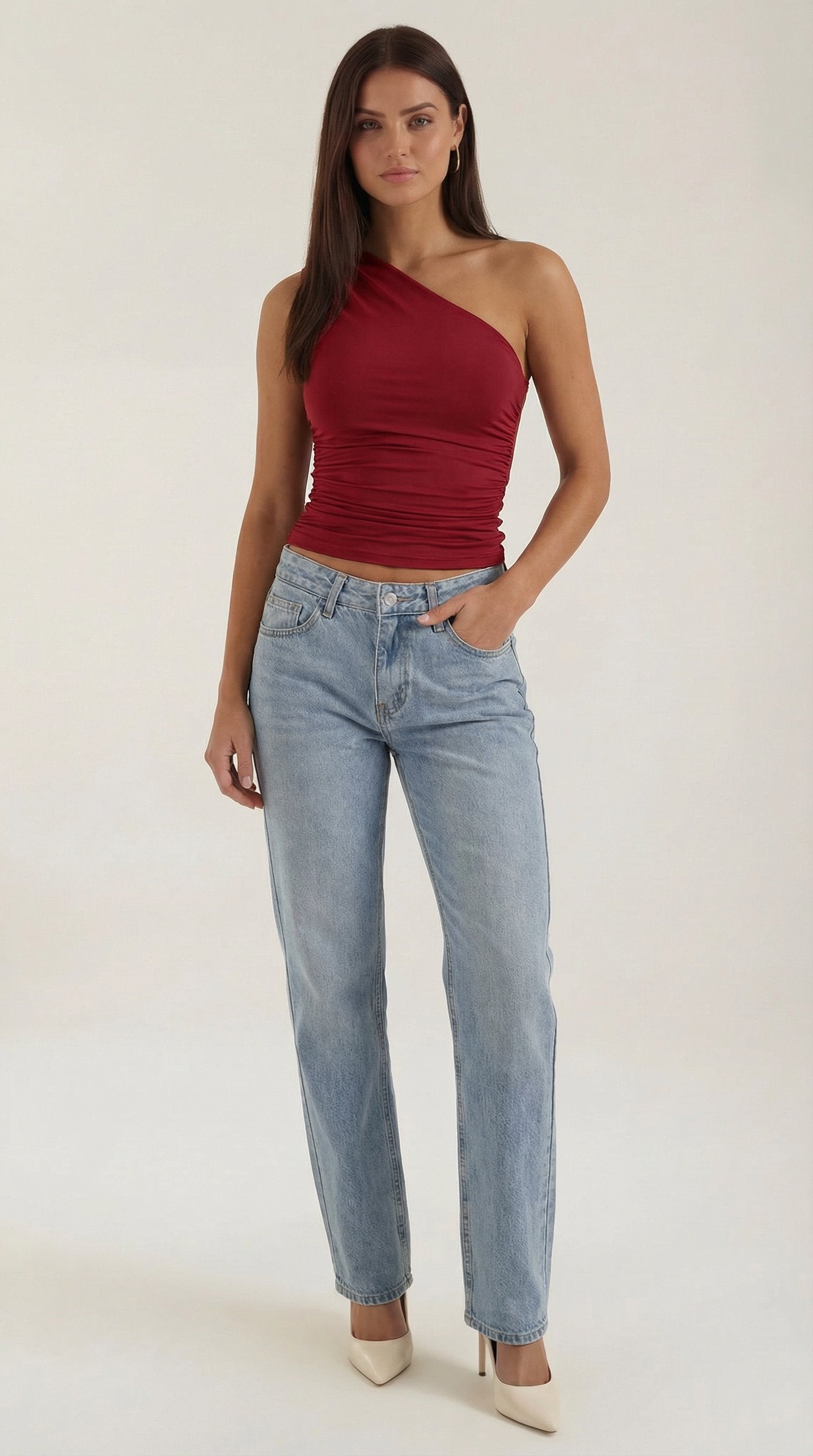 Damen One-Shoulder Top | Ärmellos View 16