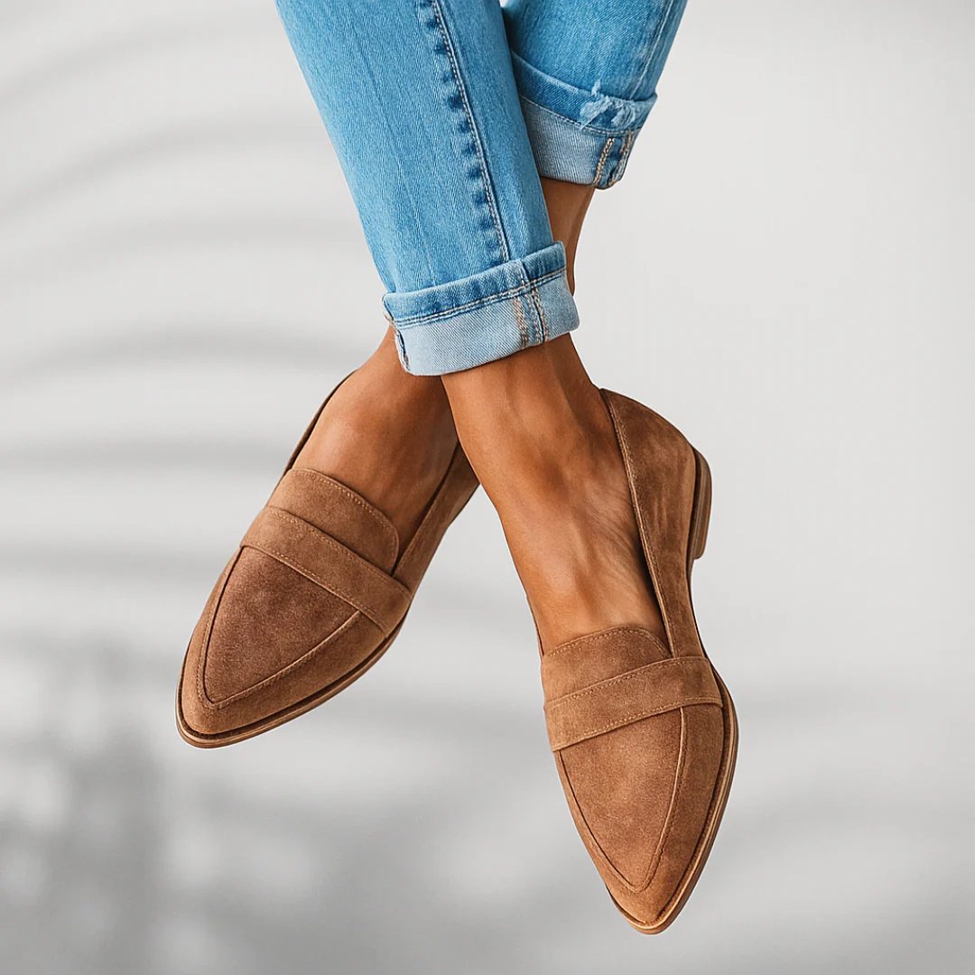 Damen Orthopädische Mokassins | Spitze Zehenpartie Detail
