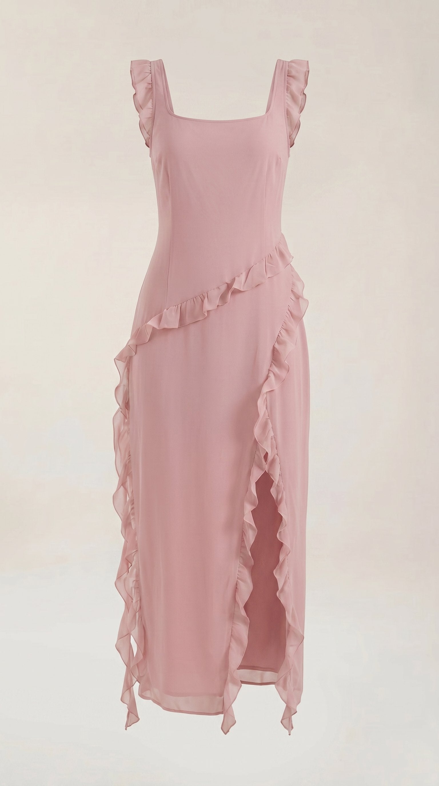 Damen Rüschen Maxikleid | Herzausschnitt View 25