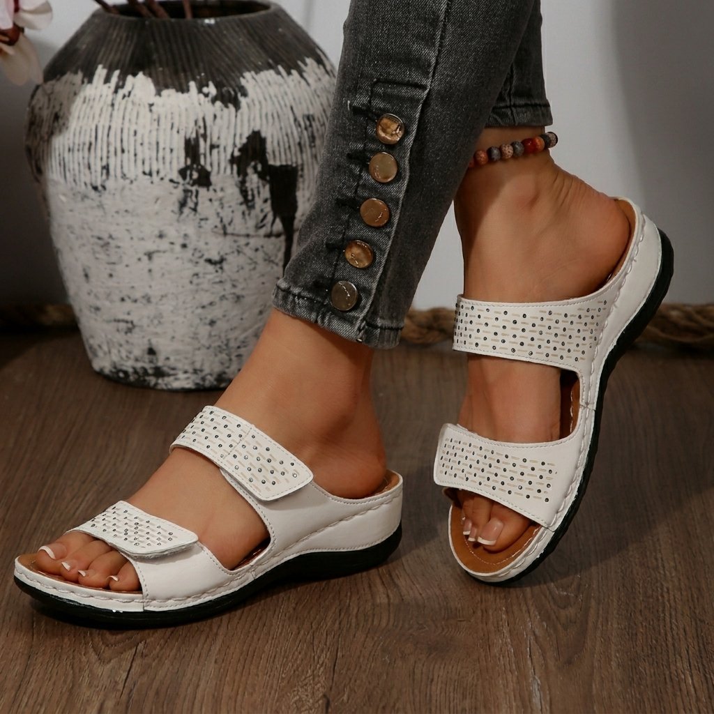 Damen Sandalen Nieten-Riemen | Orthopädisch Front