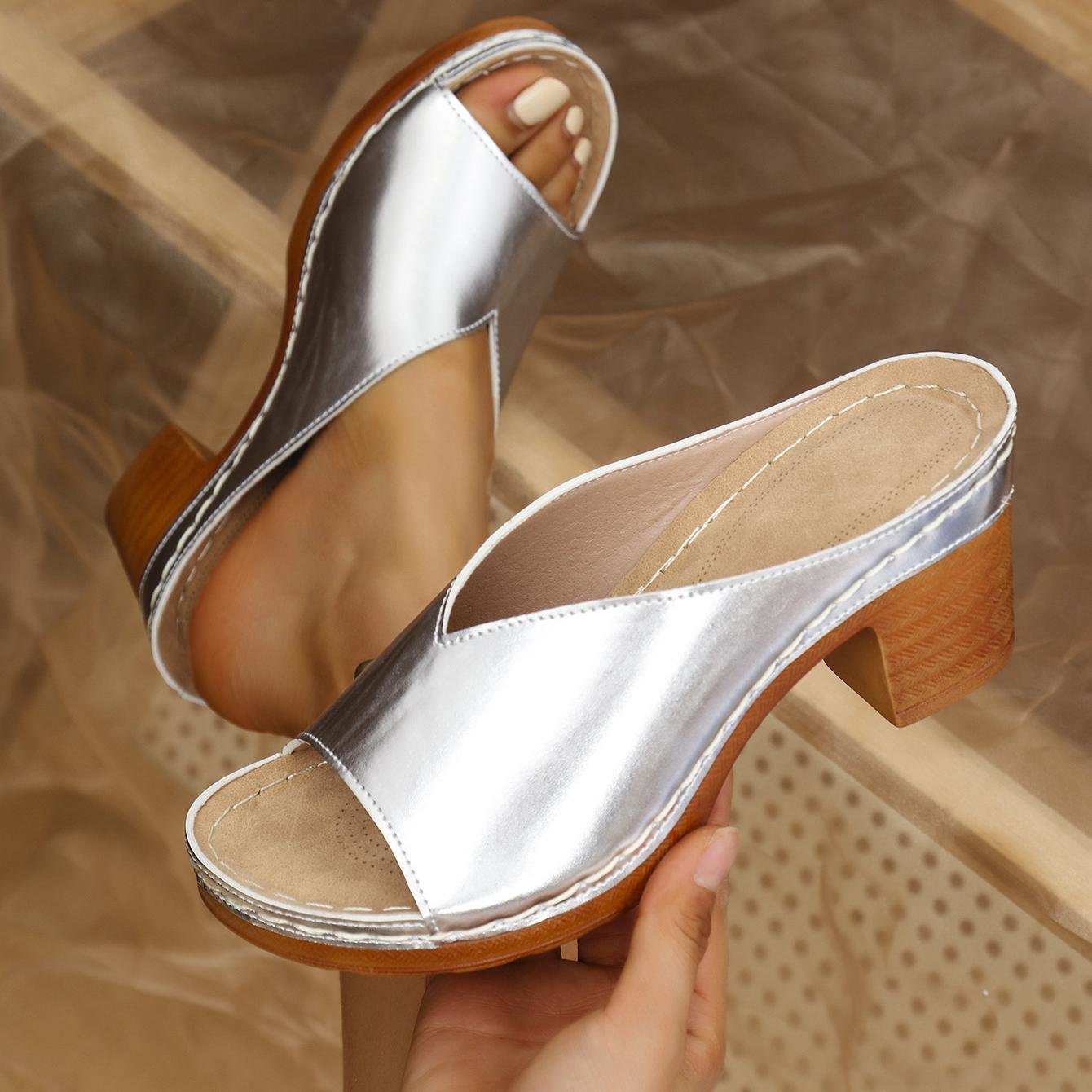 Damen Sandalen Silber-Metallic | Orthopädisch View 11