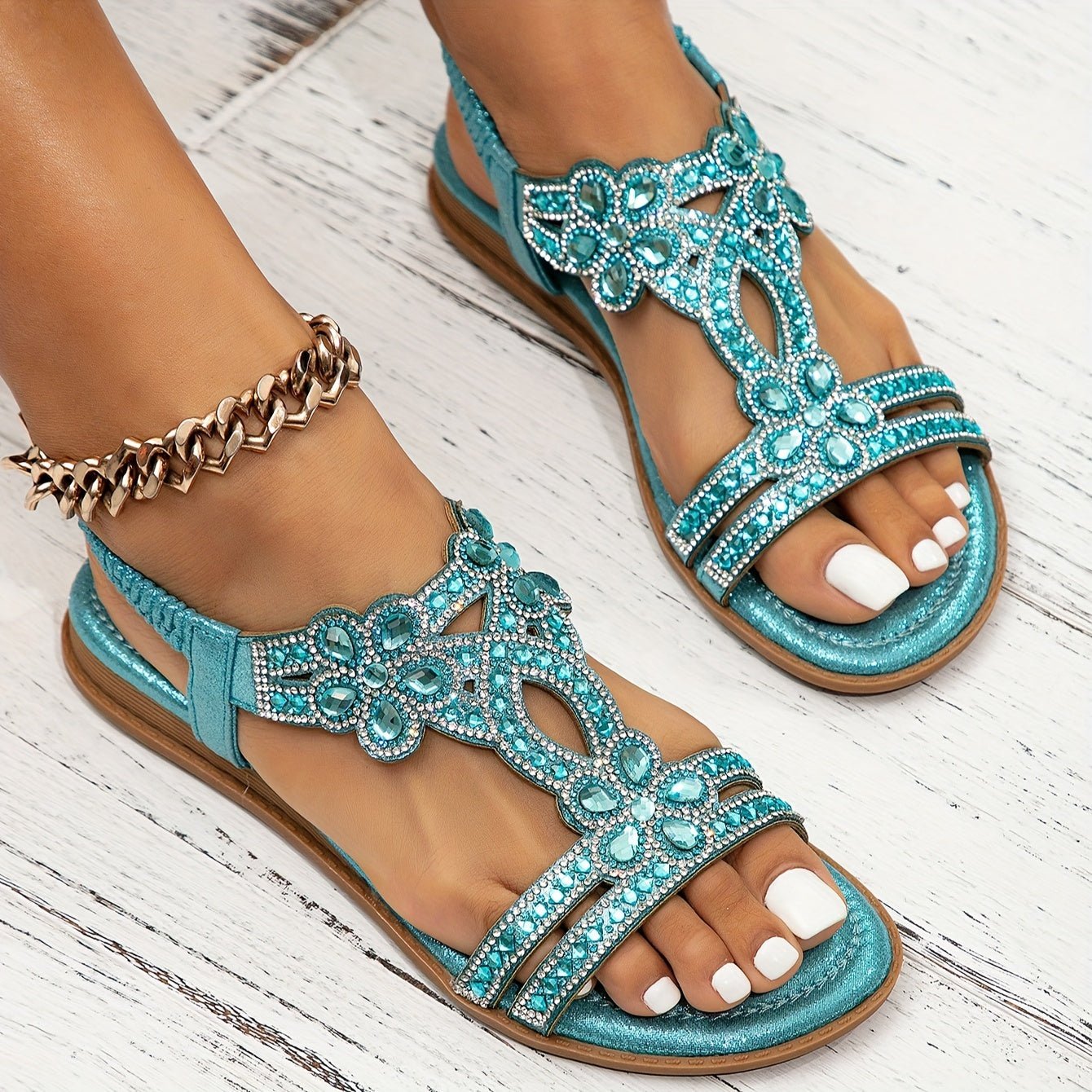 Damen Sandalen Strass-Verzierung | Orthopädisch Side