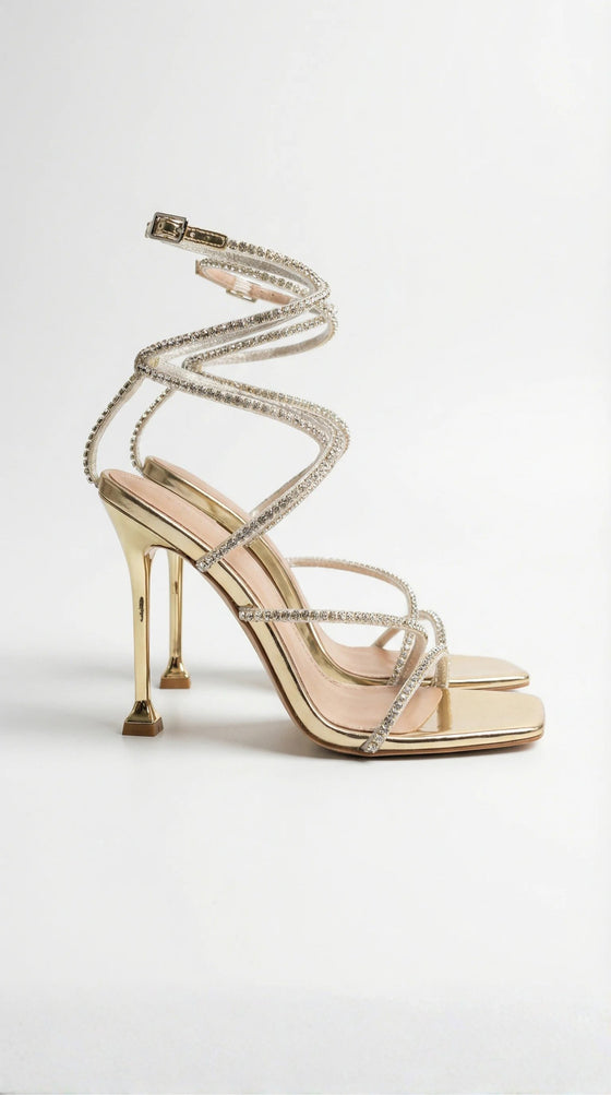 Damen Sandaletten Strass-Riemen | Stiletto